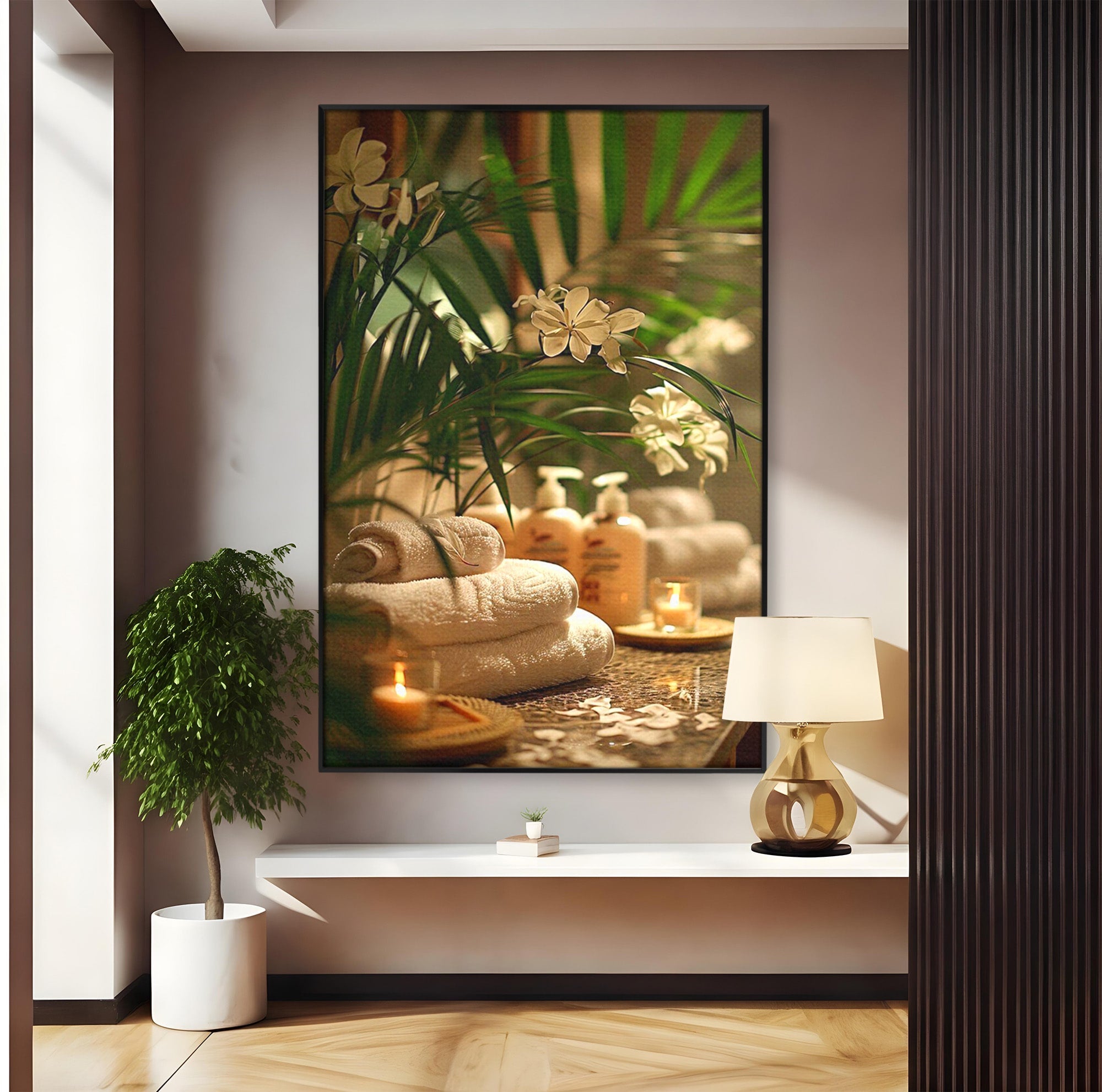 Tablou Canvas Premium LuxCanva® PI1278, Oaza De Relaxare, Spa, Meditatie, Natura, Baie, Calm, Culori Vibrante