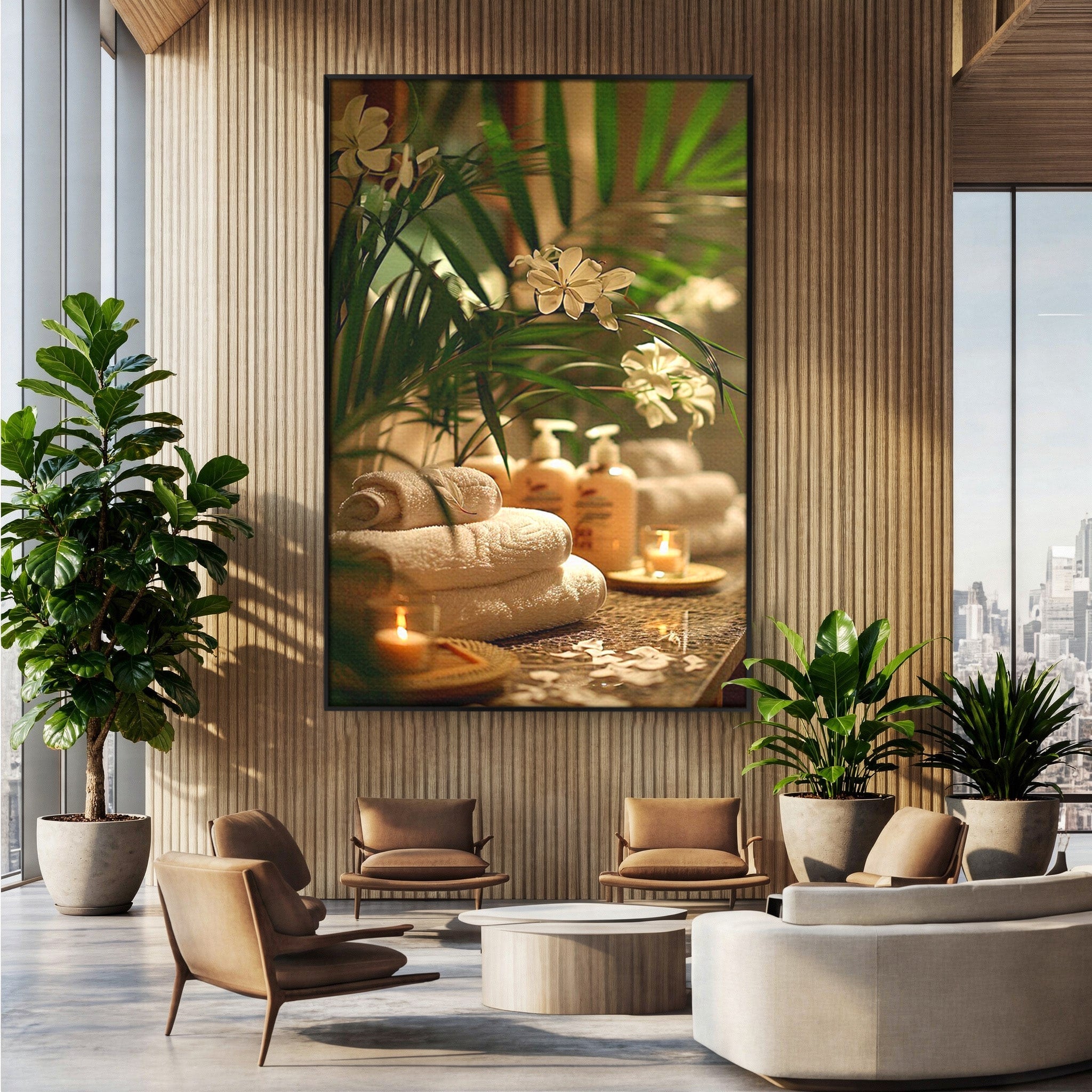 Tablou Canvas Premium LuxCanva® PI1278, Oaza De Relaxare, Spa, Meditatie, Natura, Baie, Calm, Culori Vibrante