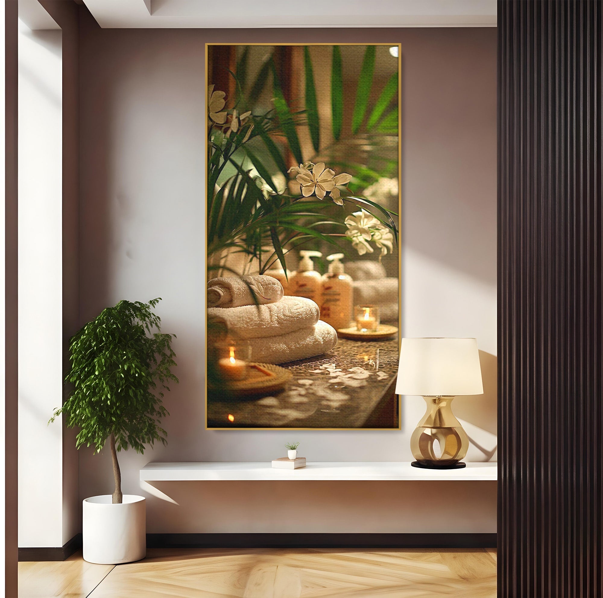Tablou Canvas Premium LuxCanva® PI1278, Oaza De Relaxare, Spa, Meditatie, Natura, Baie, Calm, Culori Vibrante
