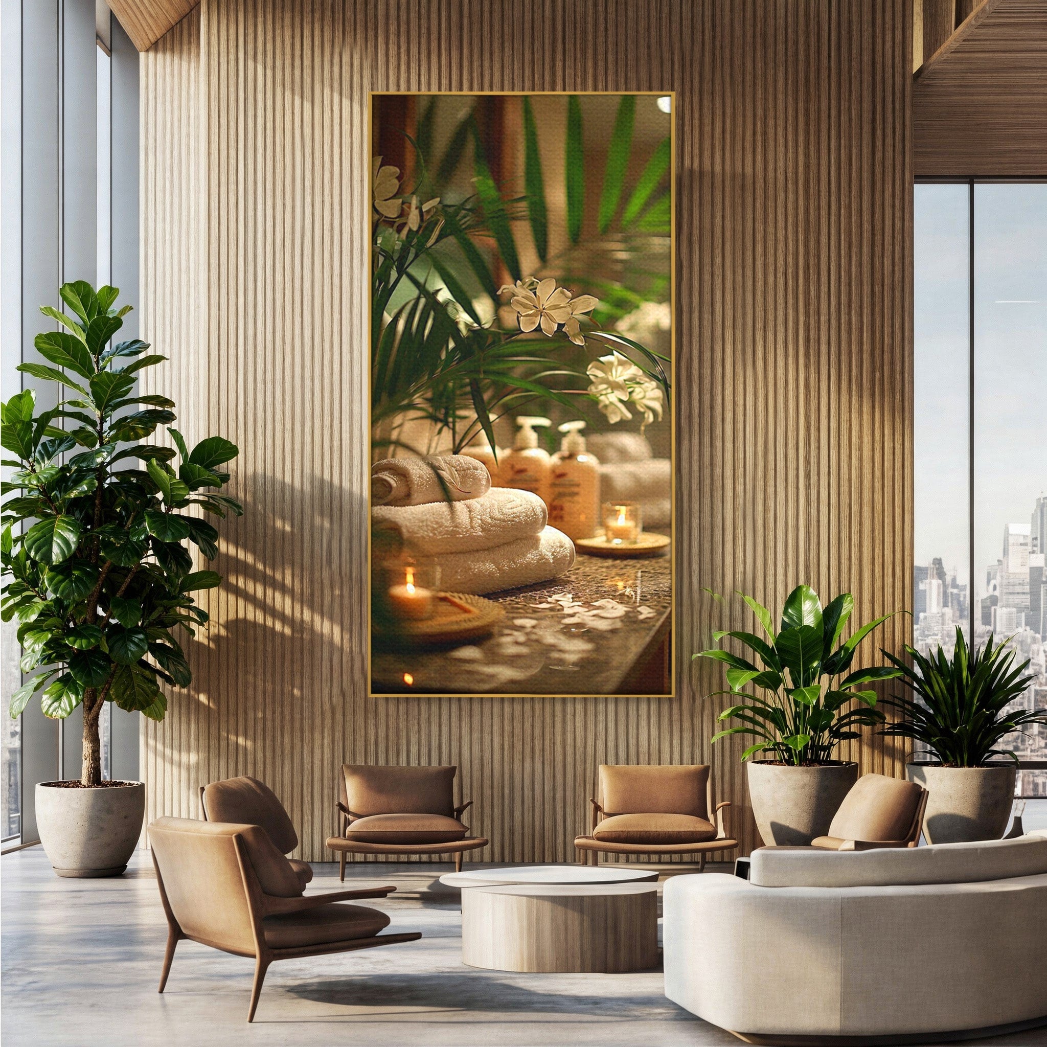 Tablou Canvas Premium LuxCanva® PI1278, Oaza De Relaxare, Spa, Meditatie, Natura, Baie, Calm, Culori Vibrante