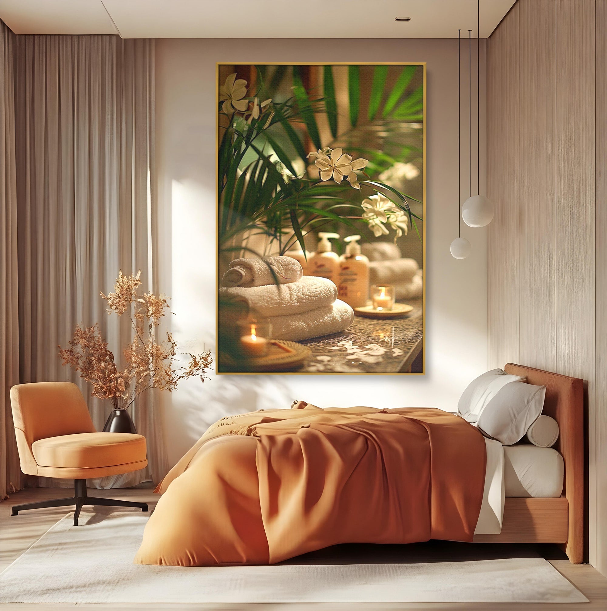 Tablou Canvas Premium LuxCanva® PI1278, Oaza De Relaxare, Spa, Meditatie, Natura, Baie, Calm, Culori Vibrante