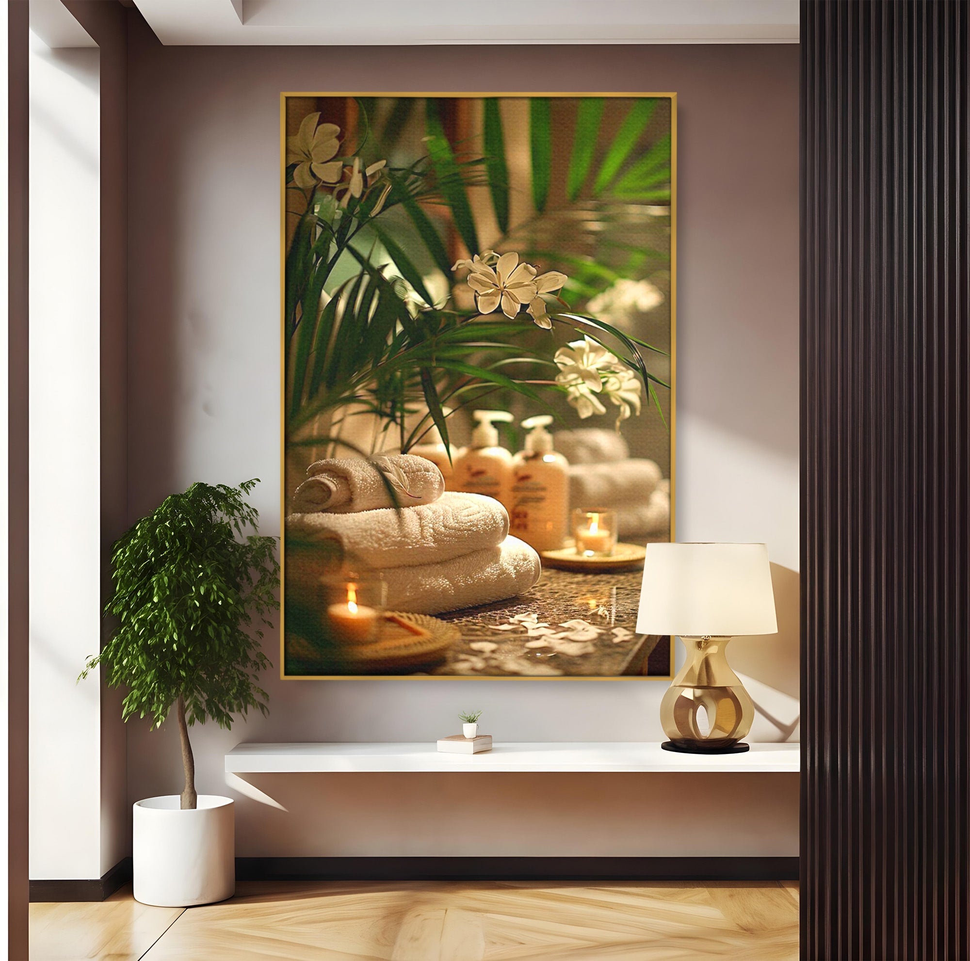 Tablou Canvas Premium LuxCanva® PI1278, Oaza De Relaxare, Spa, Meditatie, Natura, Baie, Calm, Culori Vibrante
