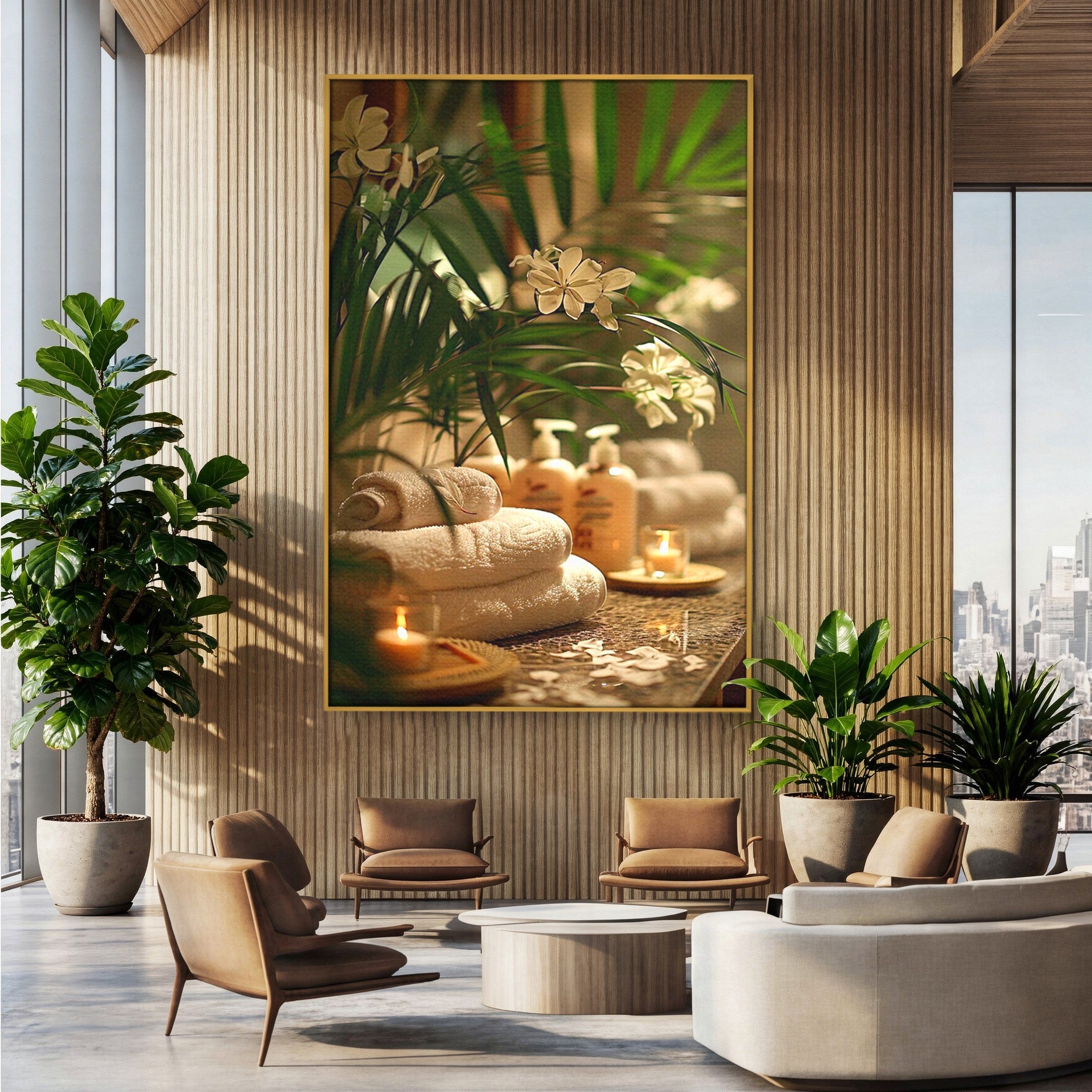Tablou Canvas Premium LuxCanva® PI1278, Oaza De Relaxare, Spa, Meditatie, Natura, Baie, Calm, Culori Vibrante