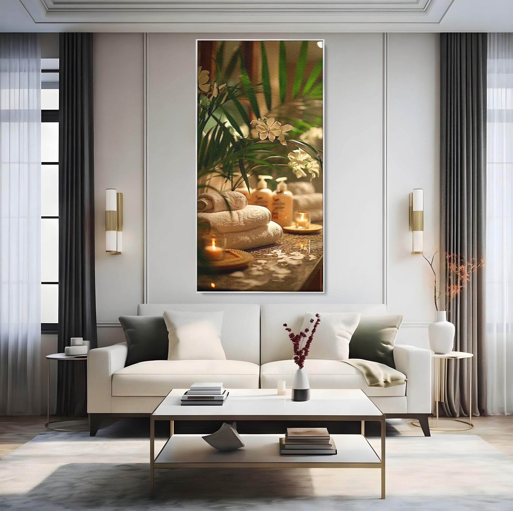 Tablou Canvas Premium LuxCanva® PI1278, Oaza De Relaxare, Spa, Meditatie, Natura, Baie, Calm, Culori Vibrante