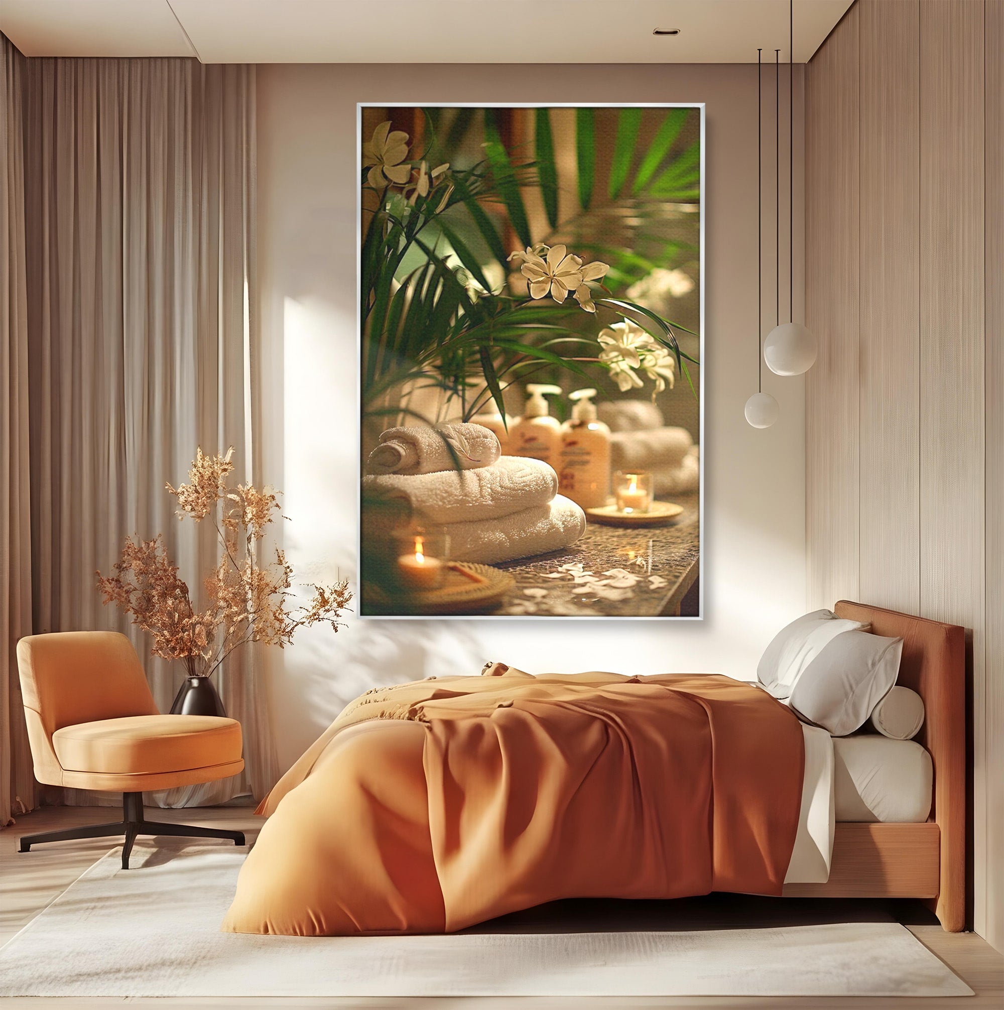 Tablou Canvas Premium LuxCanva® PI1278, Oaza De Relaxare, Spa, Meditatie, Natura, Baie, Calm, Culori Vibrante