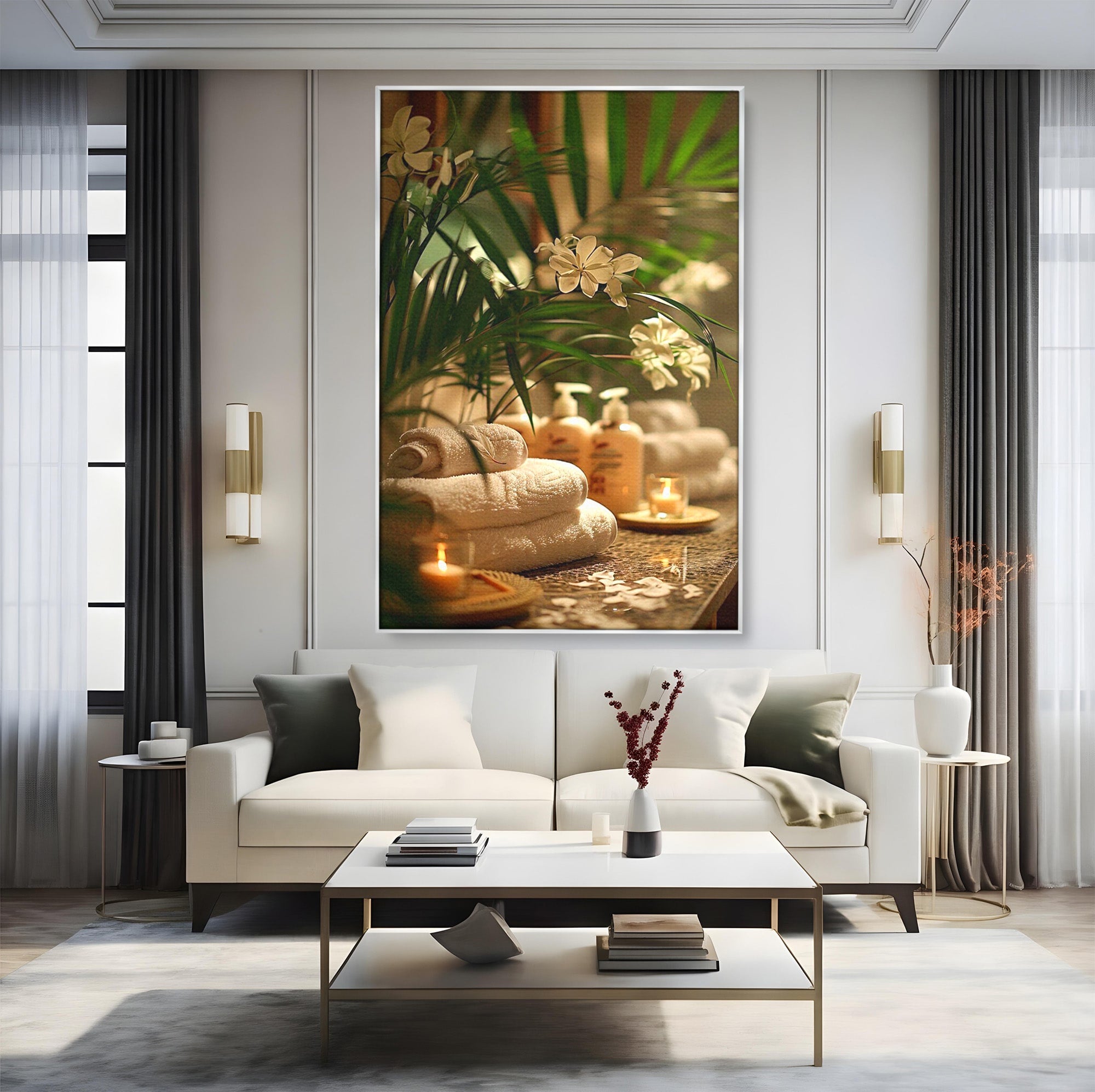 Tablou Canvas Premium LuxCanva® PI1278, Oaza De Relaxare, Spa, Meditatie, Natura, Baie, Calm, Culori Vibrante