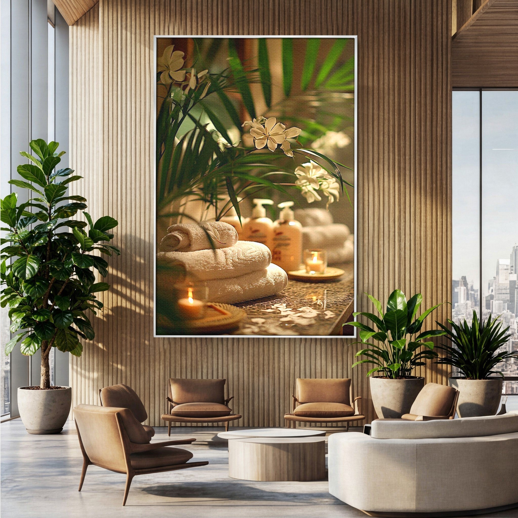 Tablou Canvas Premium LuxCanva® PI1278, Oaza De Relaxare, Spa, Meditatie, Natura, Baie, Calm, Culori Vibrante