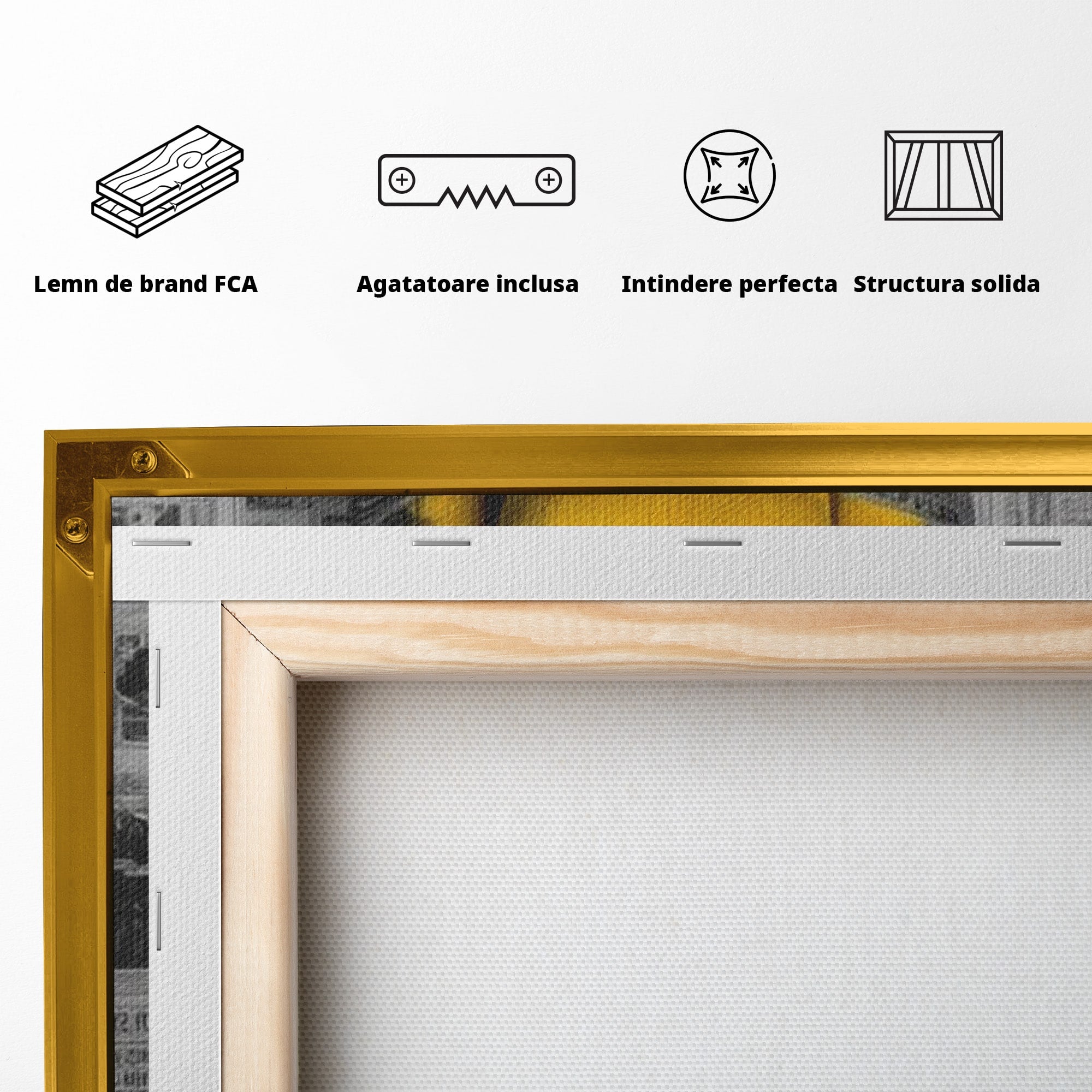 Tablou Canvas Premium LuxCanva® PI1280, Femeie Citind Ziarul, Galben, Scaun, Moda, Retro, Living, Culori Vibrante