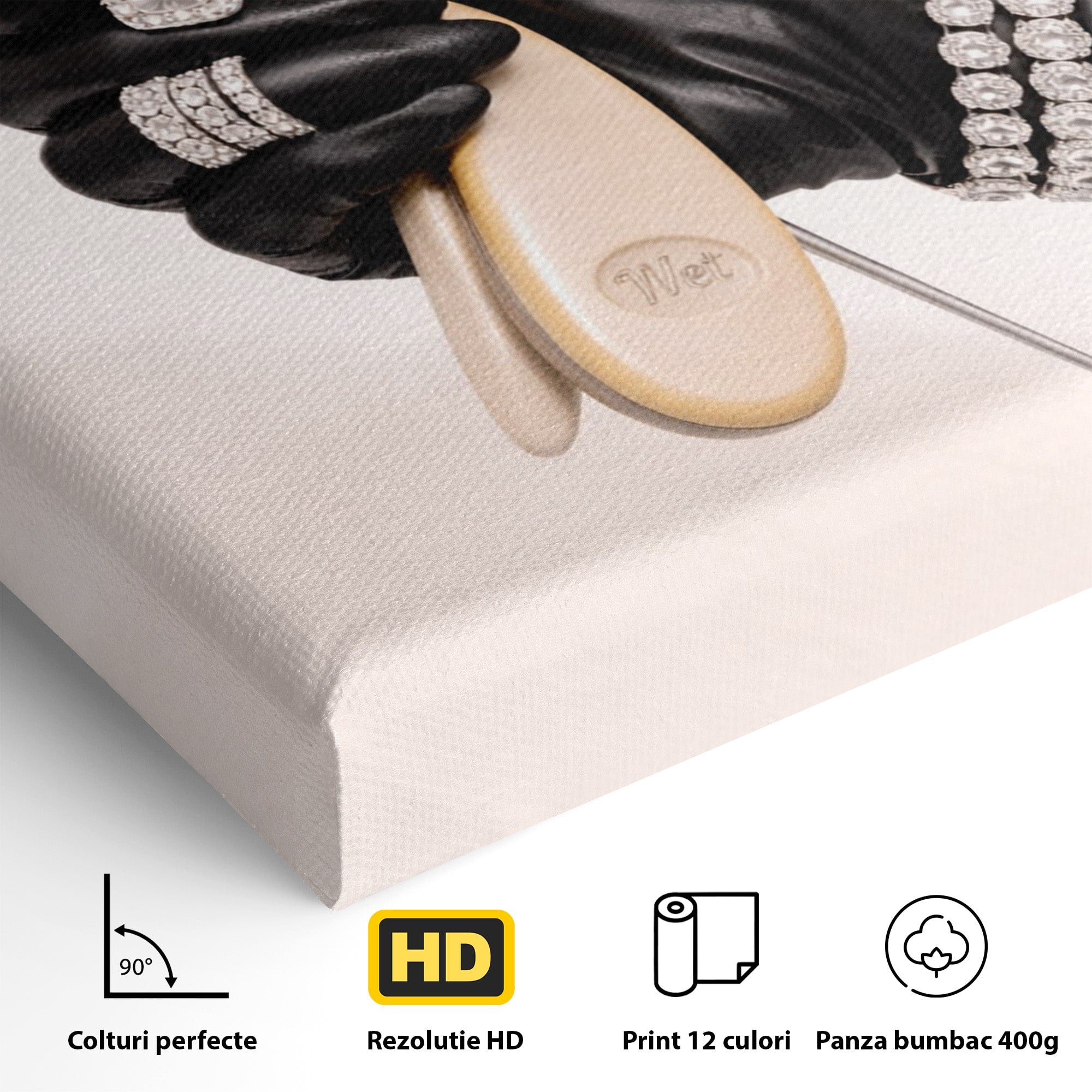 Tablou Canvas Premium LuxCanva® PI1281, Eleganta Coaforului, Perie, Eleganta, Bijuterii, Glamour, Birou, Culori Vibrante