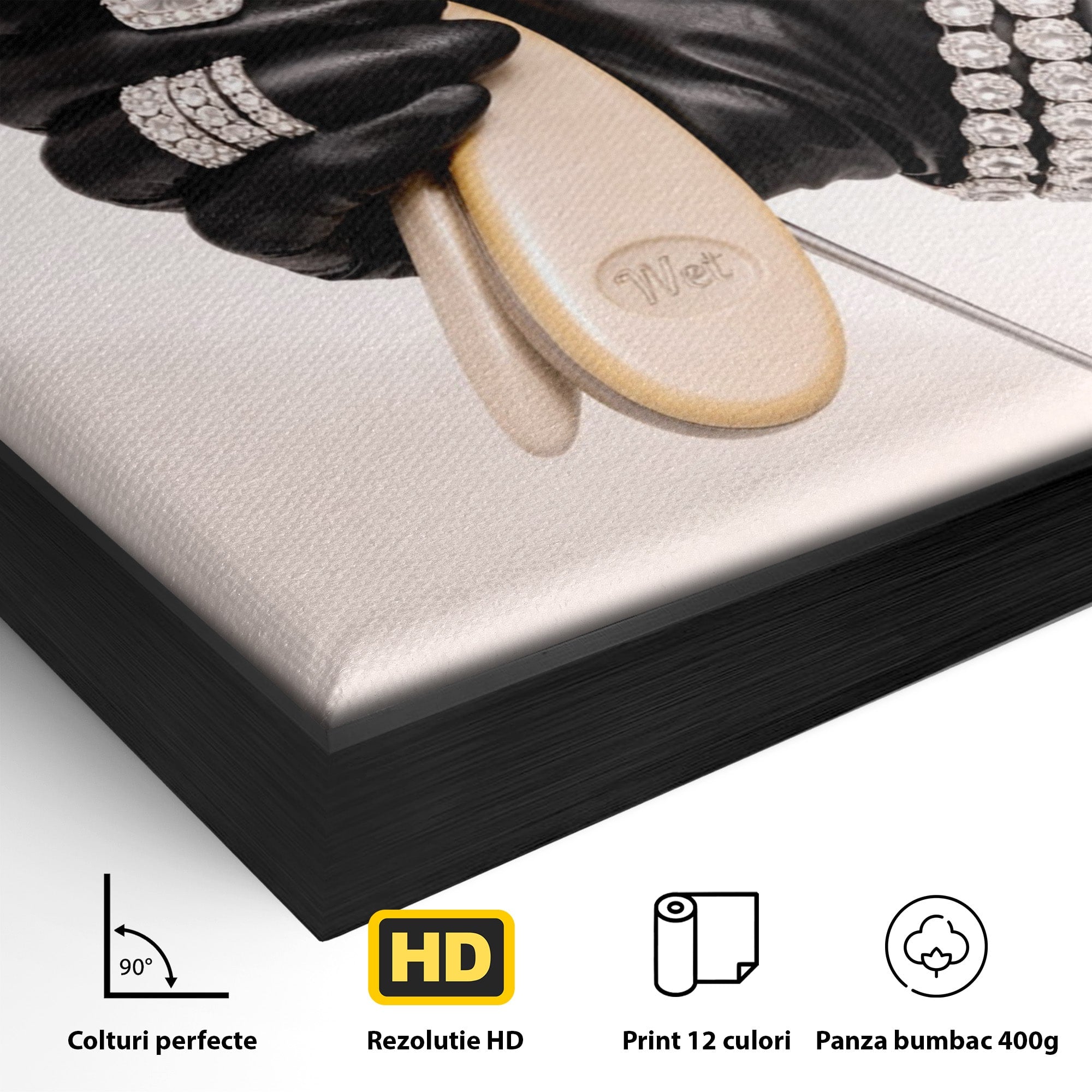 Tablou Canvas Premium LuxCanva® PI1281, Eleganta Coaforului, Perie, Eleganta, Bijuterii, Glamour, Birou, Culori Vibrante