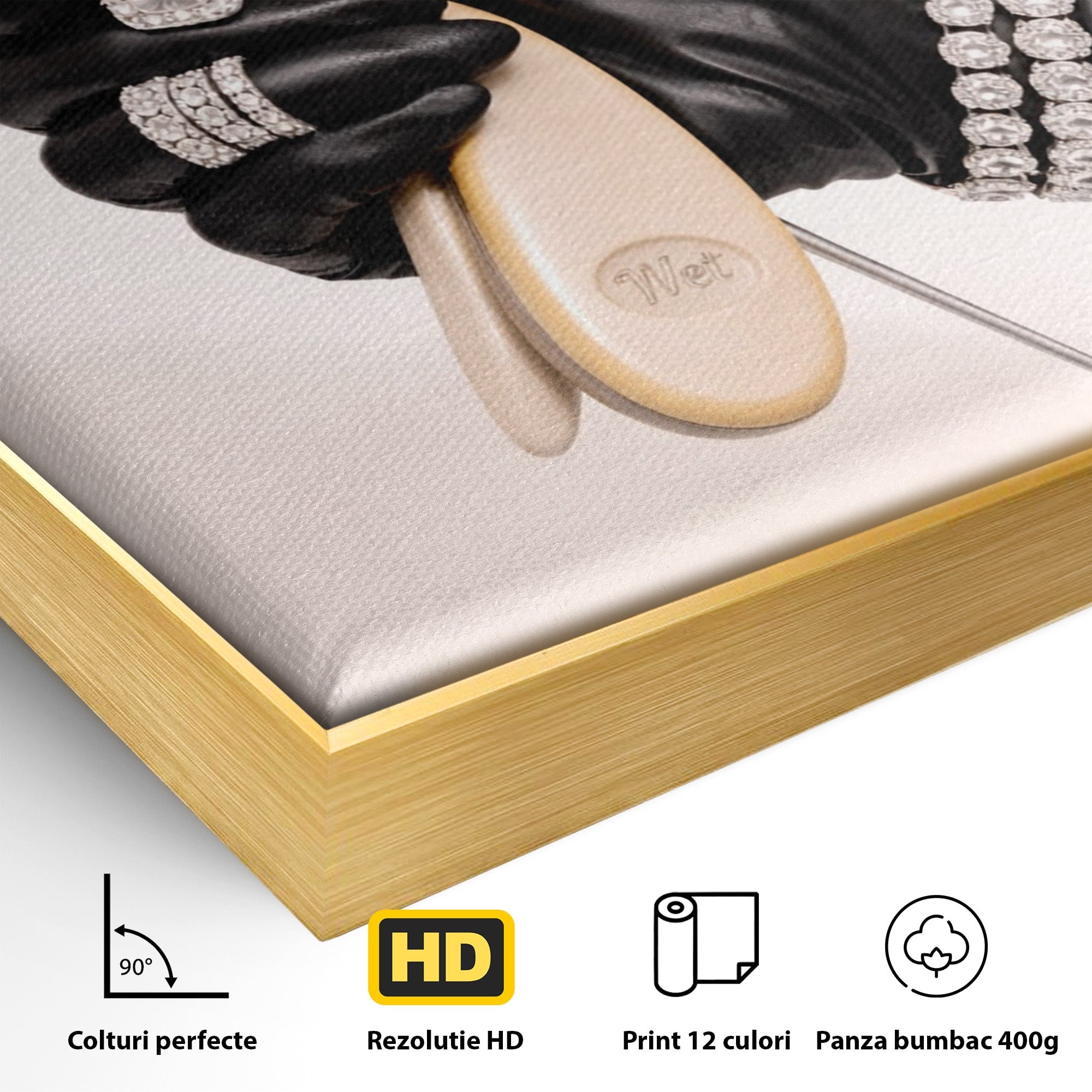 Tablou Canvas Premium LuxCanva® PI1281, Eleganta Coaforului, Perie, Eleganta, Bijuterii, Glamour, Birou, Culori Vibrante