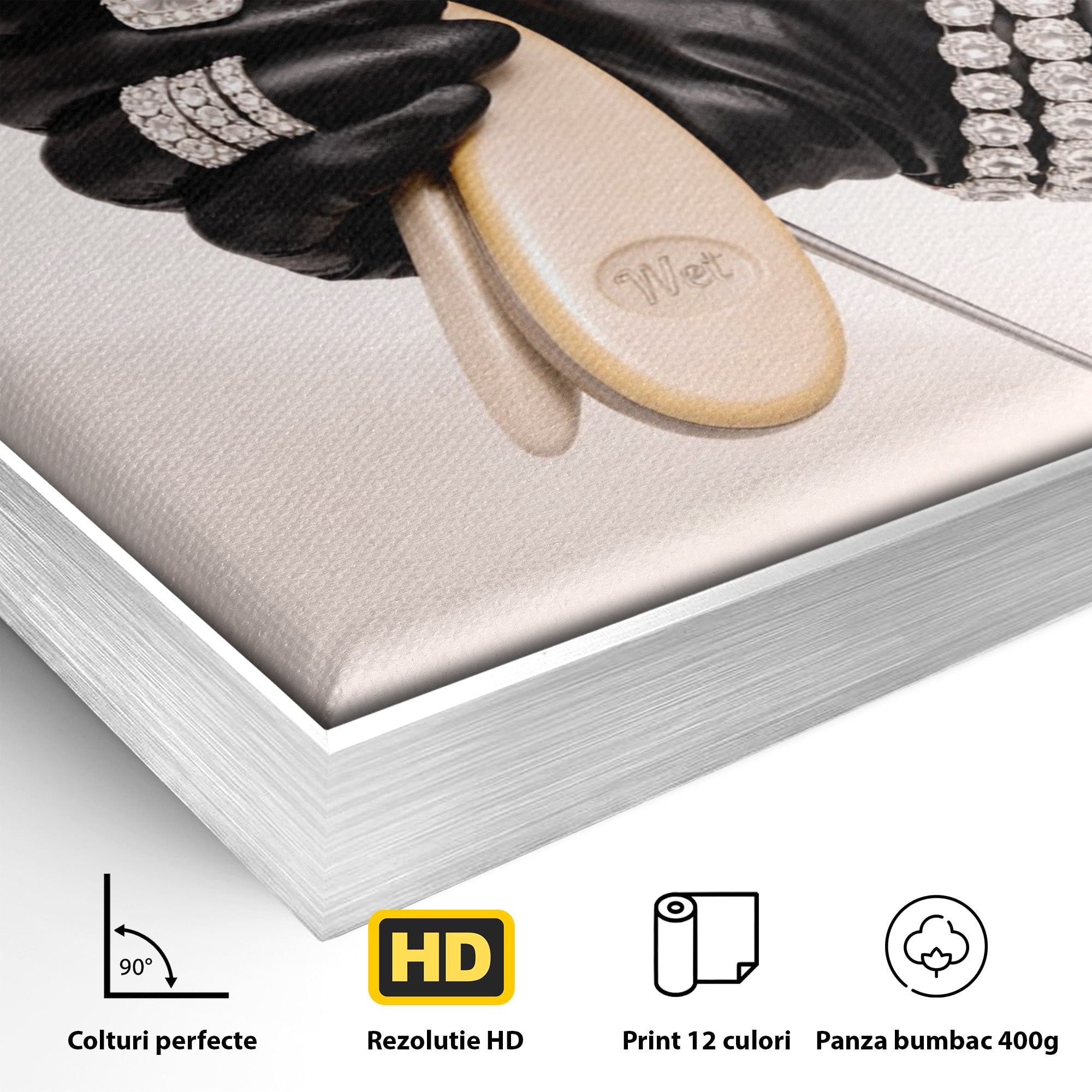 Tablou Canvas Premium LuxCanva® PI1281, Eleganta Coaforului, Perie, Eleganta, Bijuterii, Glamour, Birou, Culori Vibrante