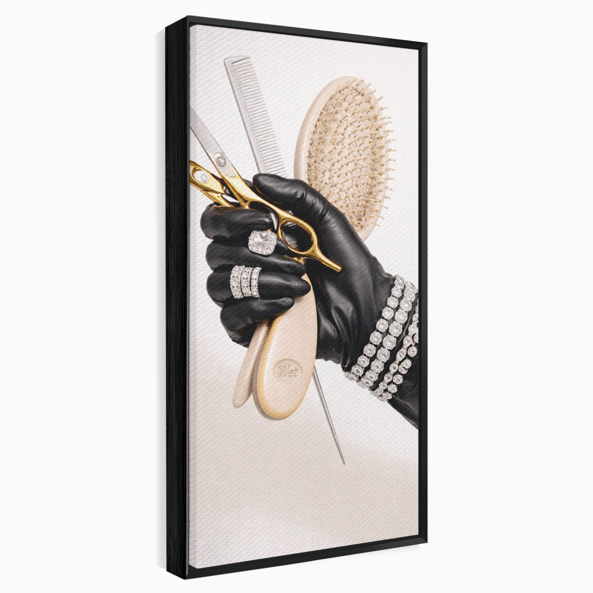 Tablou Canvas Premium LuxCanva® PI1281, Eleganta Coaforului, Perie, Eleganta, Bijuterii, Glamour, Birou, Culori Vibrante