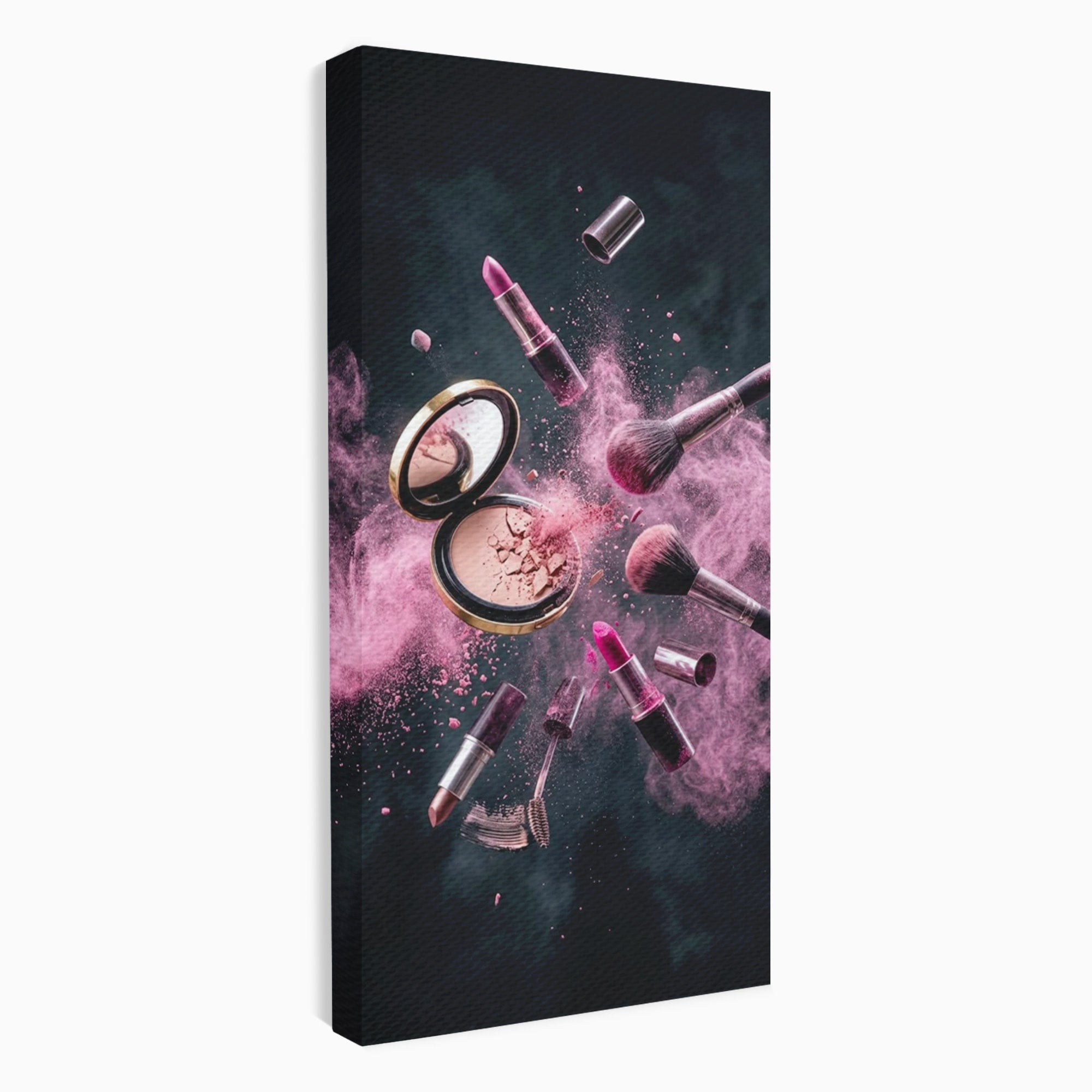 Tablou Canvas Premium LuxCanva® PI1282, Explozie De Frumusete, Machiaj, Fard, Roz, Arta, Dormitor, Culori Vibrante