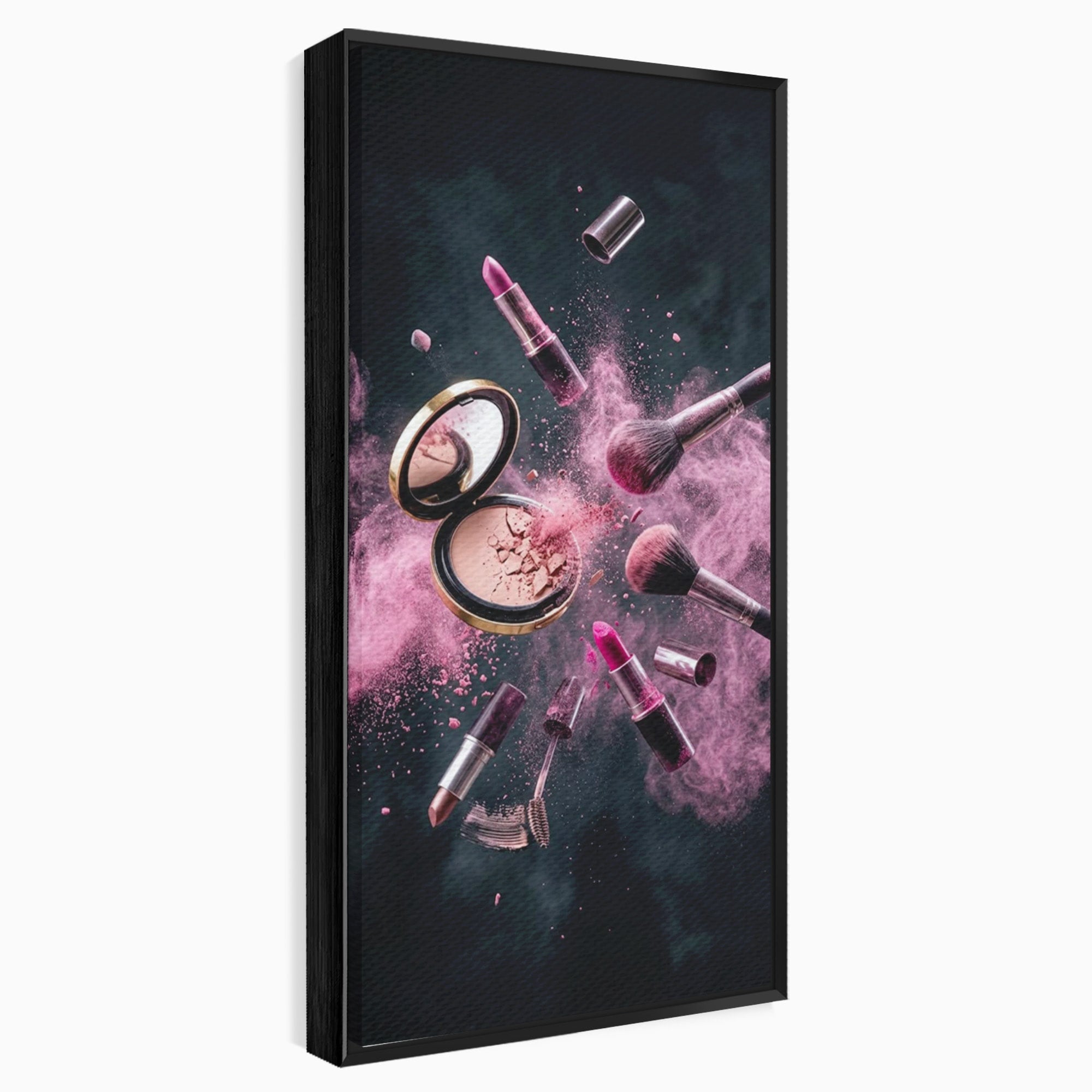 Tablou Canvas Premium LuxCanva® PI1282, Explozie De Frumusete, Machiaj, Fard, Roz, Arta, Dormitor, Culori Vibrante