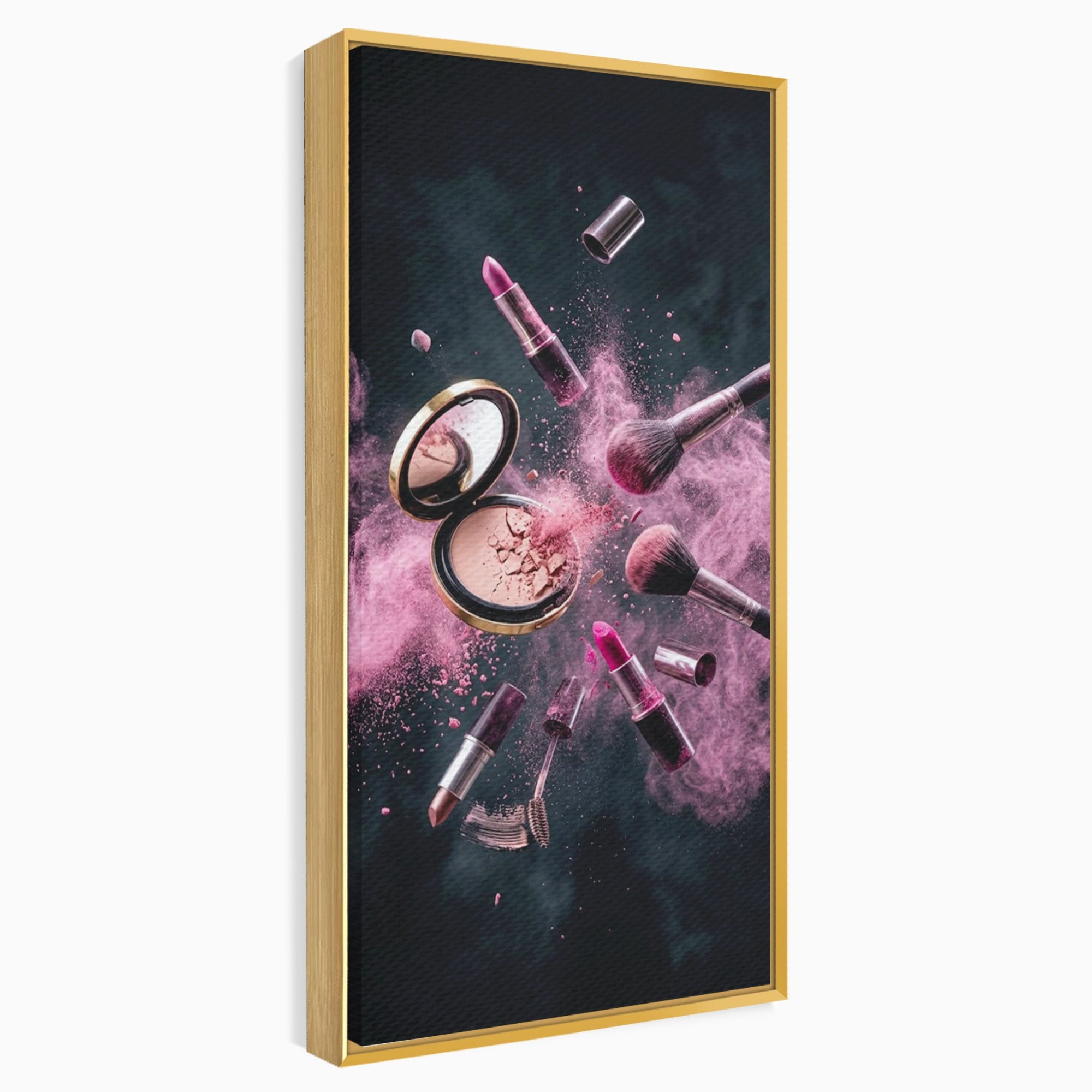 Tablou Canvas Premium LuxCanva® PI1282, Explozie De Frumusete, Machiaj, Fard, Roz, Arta, Dormitor, Culori Vibrante