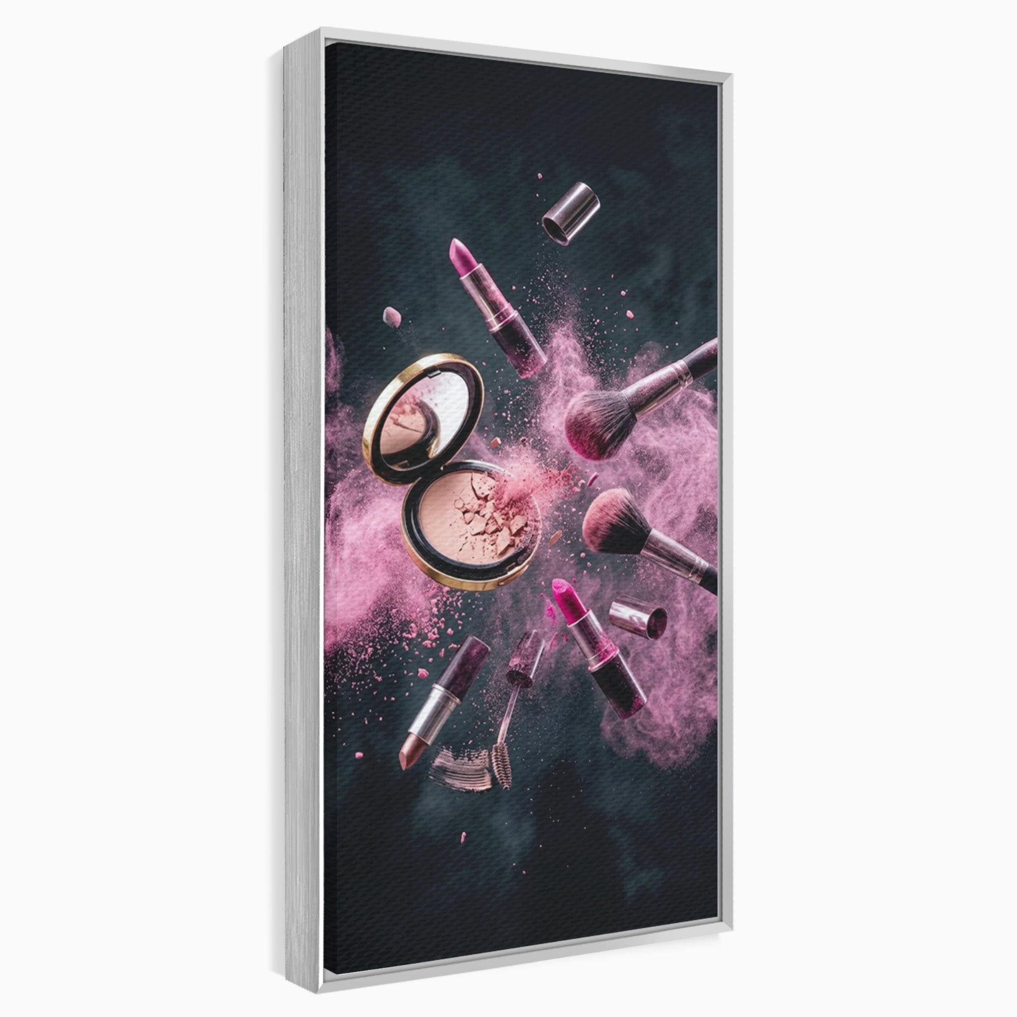 Tablou Canvas Premium LuxCanva® PI1282, Explozie De Frumusete, Machiaj, Fard, Roz, Arta, Dormitor, Culori Vibrante