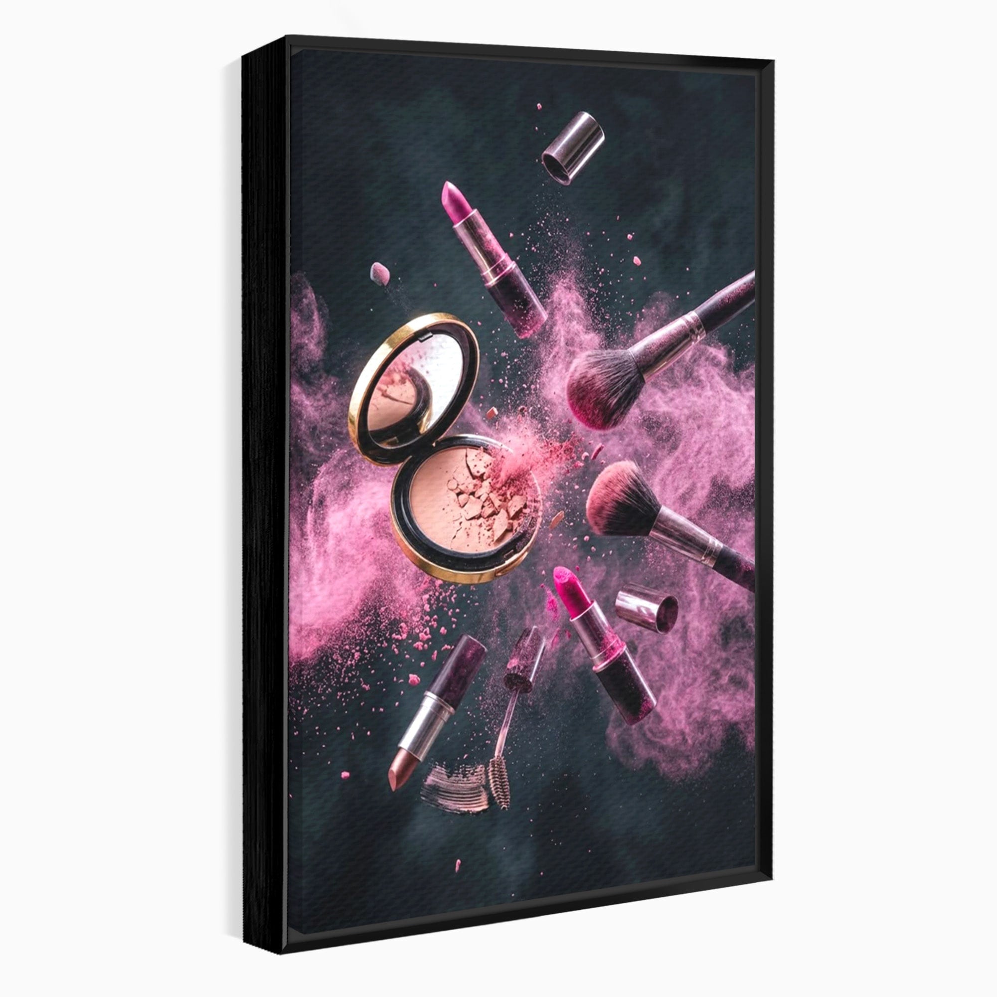 Tablou Canvas Premium LuxCanva® PI1282, Explozie De Frumusete, Machiaj, Fard, Roz, Arta, Dormitor, Culori Vibrante
