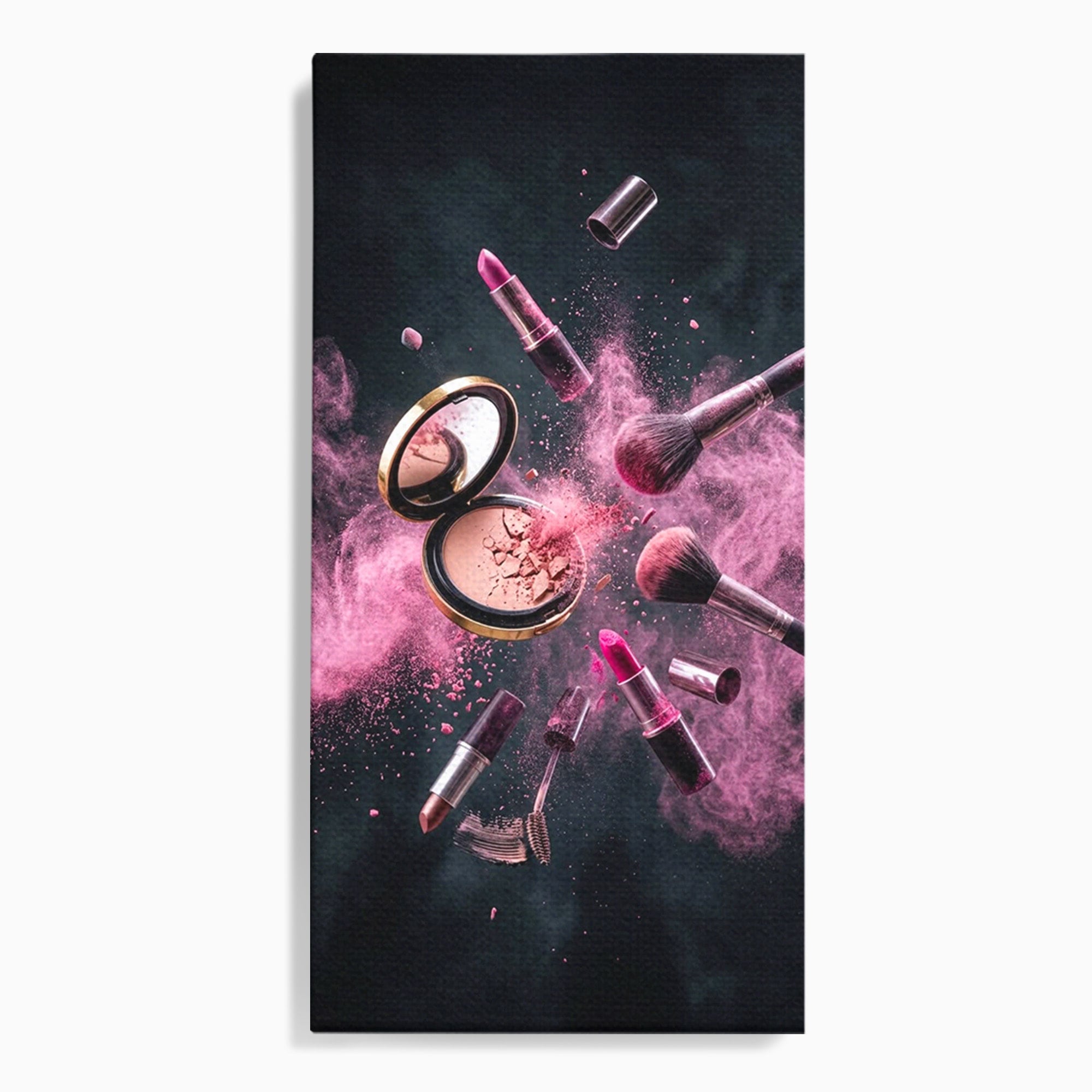 Tablou Canvas Premium LuxCanva® PI1282, Explozie De Frumusete, Machiaj, Fard, Roz, Arta, Dormitor, Culori Vibrante