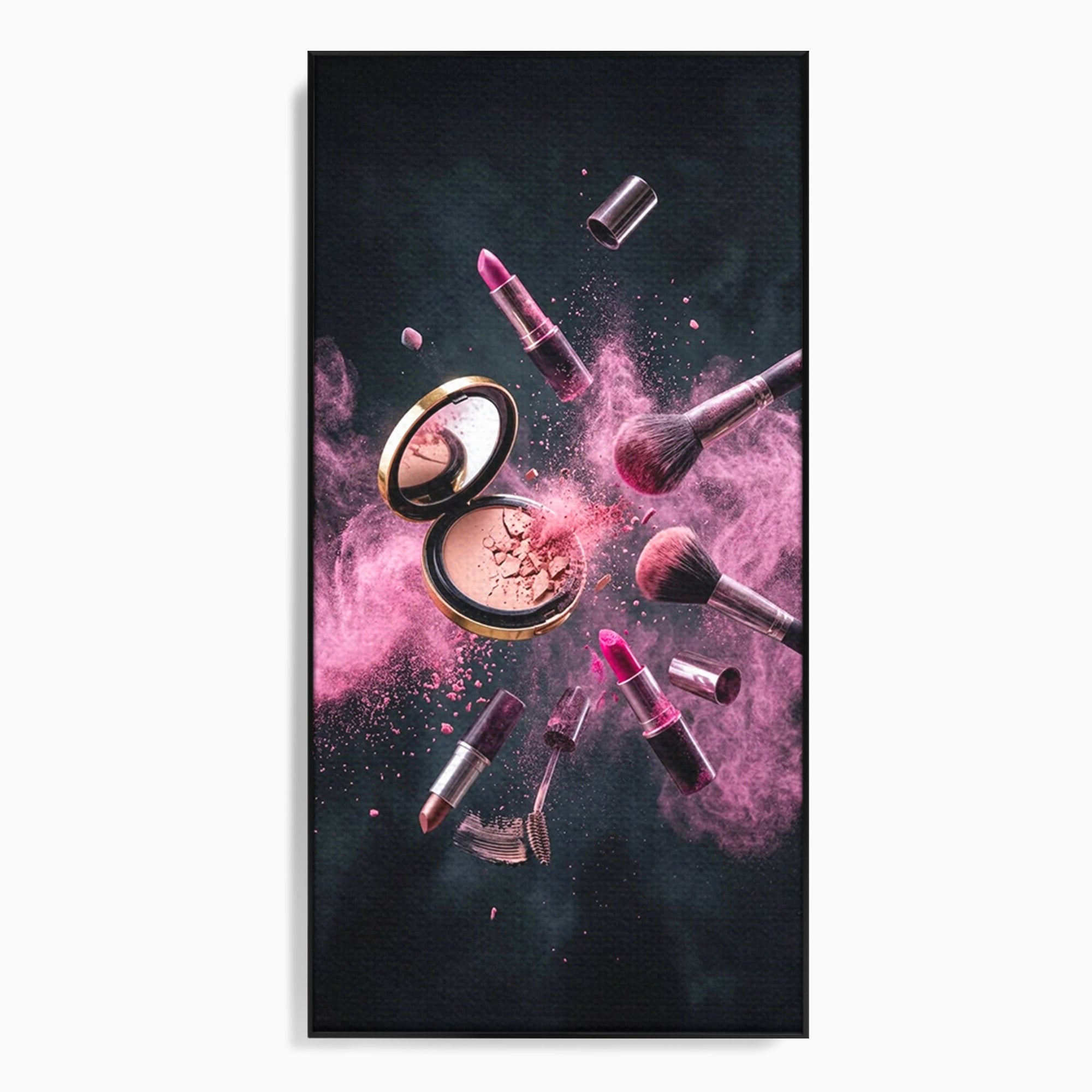 Tablou Canvas Premium LuxCanva® PI1282, Explozie De Frumusete, Machiaj, Fard, Roz, Arta, Dormitor, Culori Vibrante