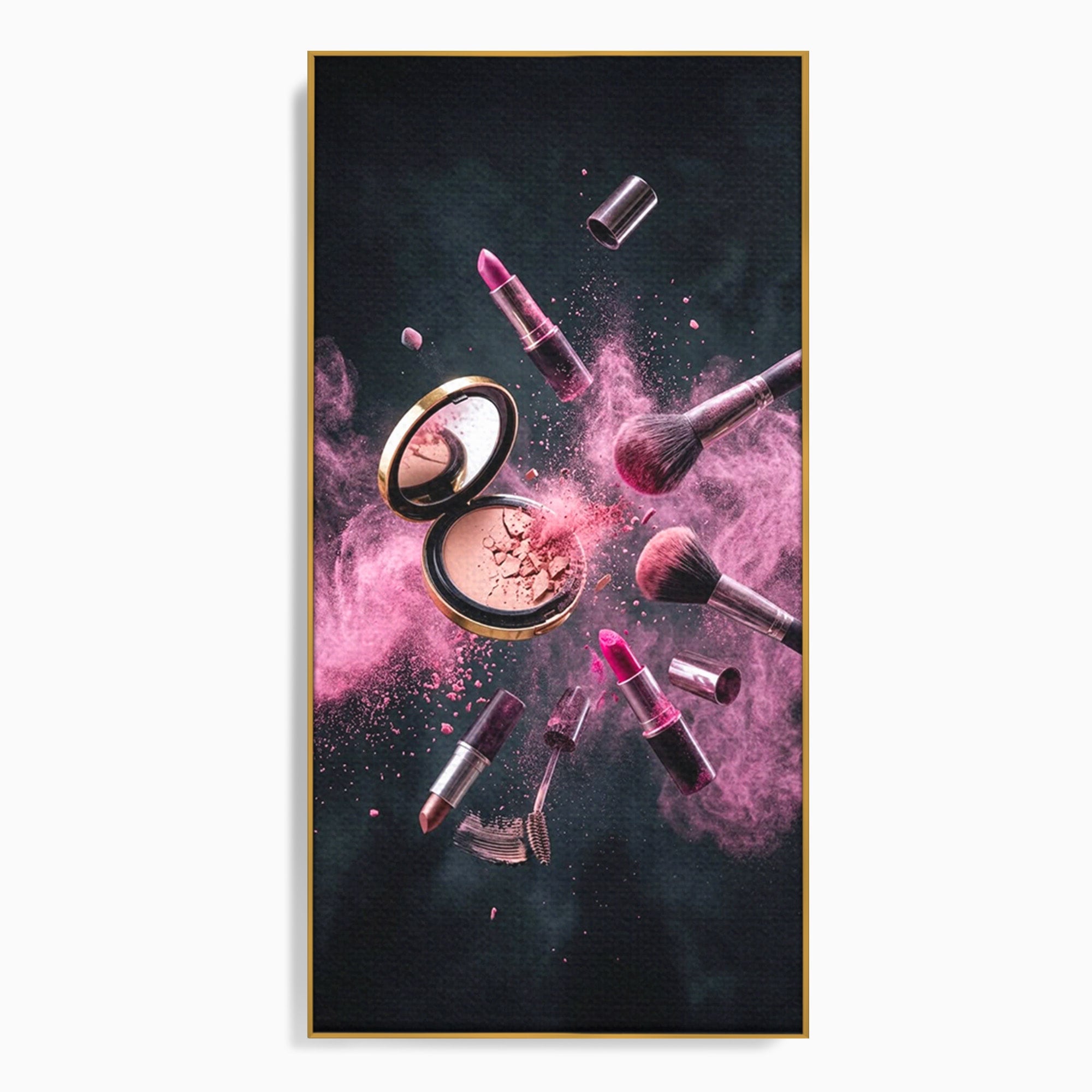 Tablou Canvas Premium LuxCanva® PI1282, Explozie De Frumusete, Machiaj, Fard, Roz, Arta, Dormitor, Culori Vibrante