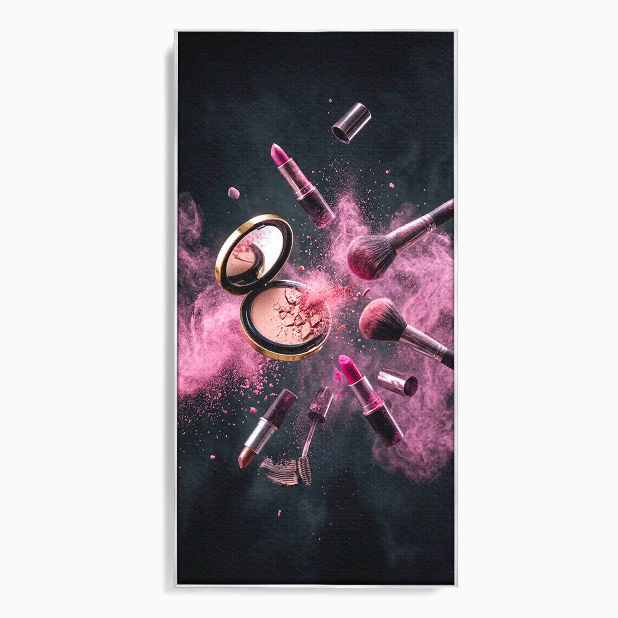 Tablou Canvas Premium LuxCanva® PI1282, Explozie De Frumusete, Machiaj, Fard, Roz, Arta, Dormitor, Culori Vibrante