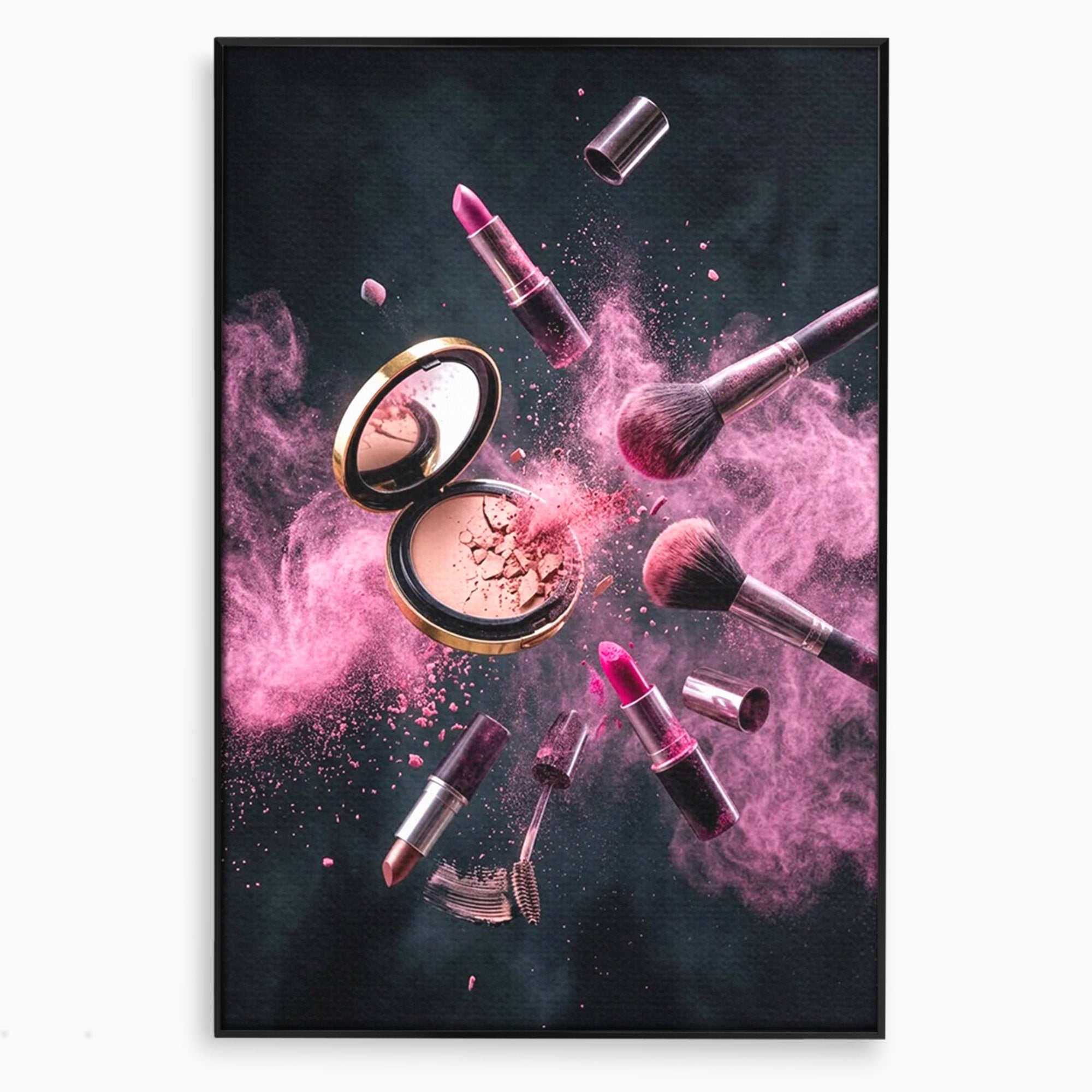 Tablou Canvas Premium LuxCanva® PI1282, Explozie De Frumusete, Machiaj, Fard, Roz, Arta, Dormitor, Culori Vibrante