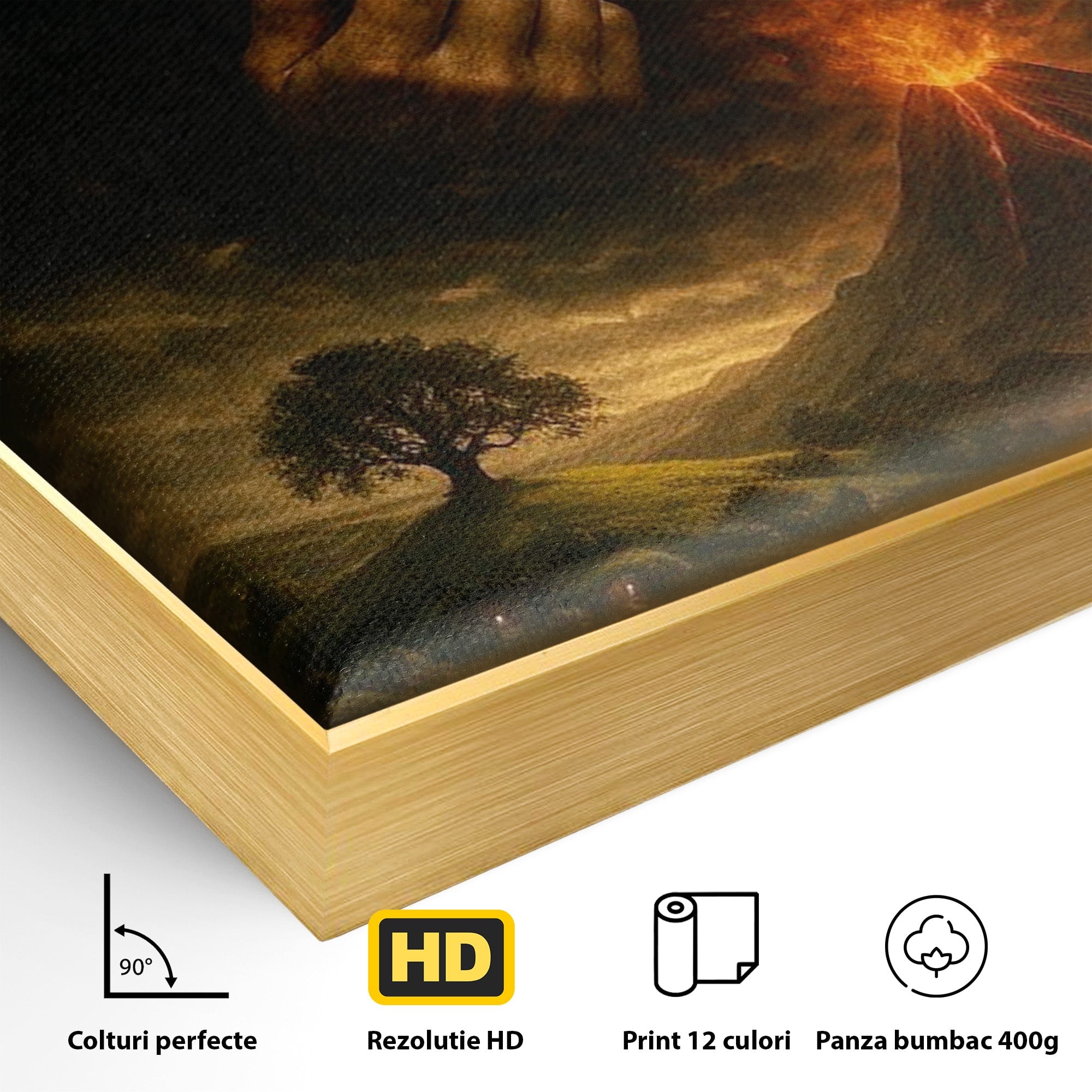 Tablou Canvas Premium LuxCanva® PI1286, Calatoria Inelului, Fantezie, Aventura, Frodo Baggins, Peisaj, Vulcan, Living, Dormitor, Culori Vibrante