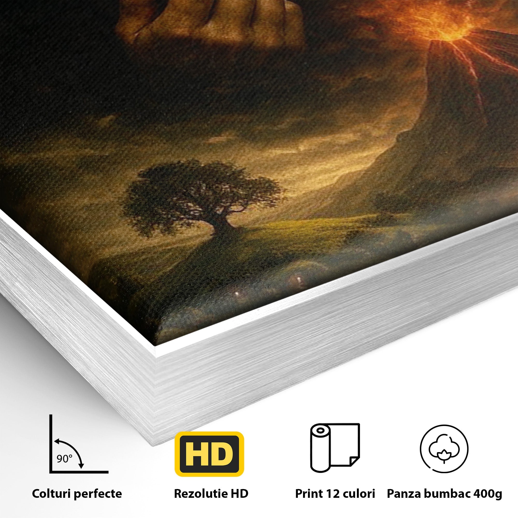 Tablou Canvas Premium LuxCanva® PI1286, Calatoria Inelului, Fantezie, Aventura, Frodo Baggins, Peisaj, Vulcan, Living, Dormitor, Culori Vibrante