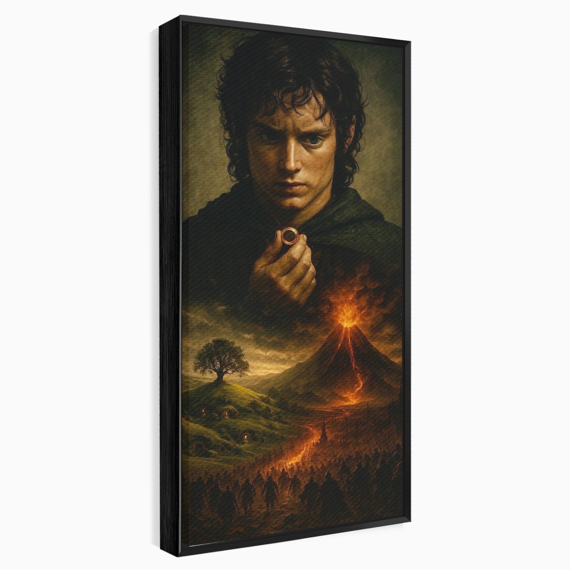Tablou Canvas Premium LuxCanva® PI1286, Calatoria Inelului, Fantezie, Aventura, Frodo Baggins, Peisaj, Vulcan, Living, Dormitor, Culori Vibrante