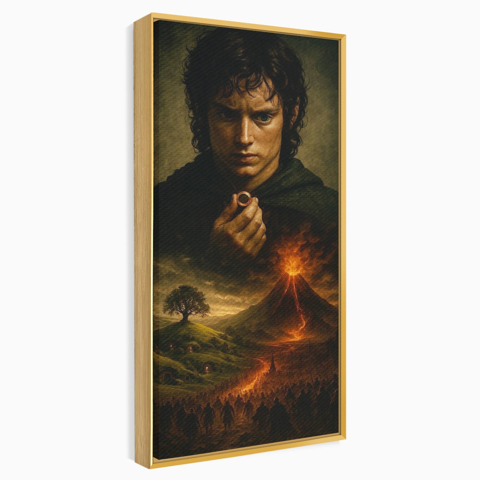 Tablou Canvas Premium LuxCanva® PI1286, Calatoria Inelului, Fantezie, Aventura, Frodo Baggins, Peisaj, Vulcan, Living, Dormitor, Culori Vibrante