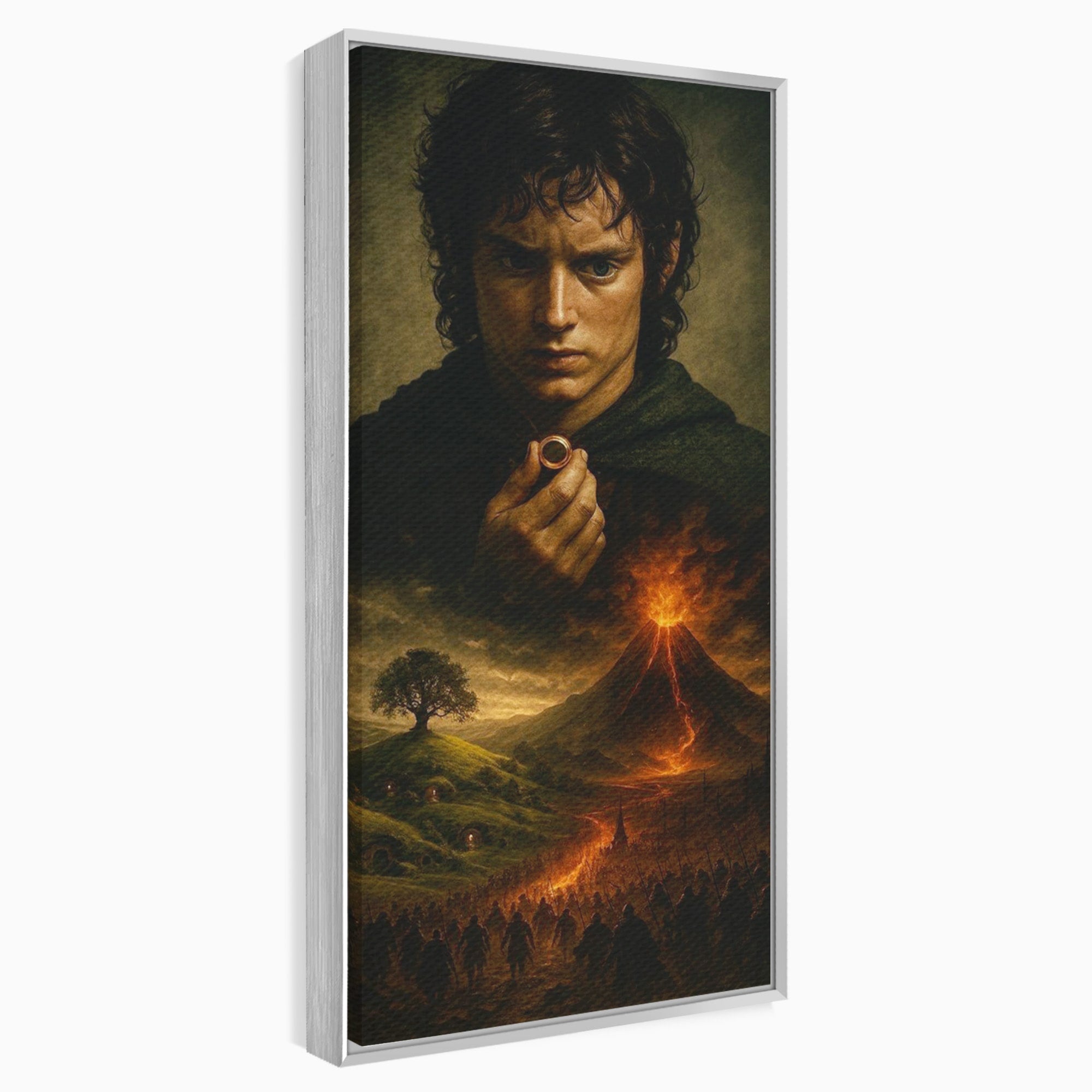 Tablou Canvas Premium LuxCanva® PI1286, Calatoria Inelului, Fantezie, Aventura, Frodo Baggins, Peisaj, Vulcan, Living, Dormitor, Culori Vibrante