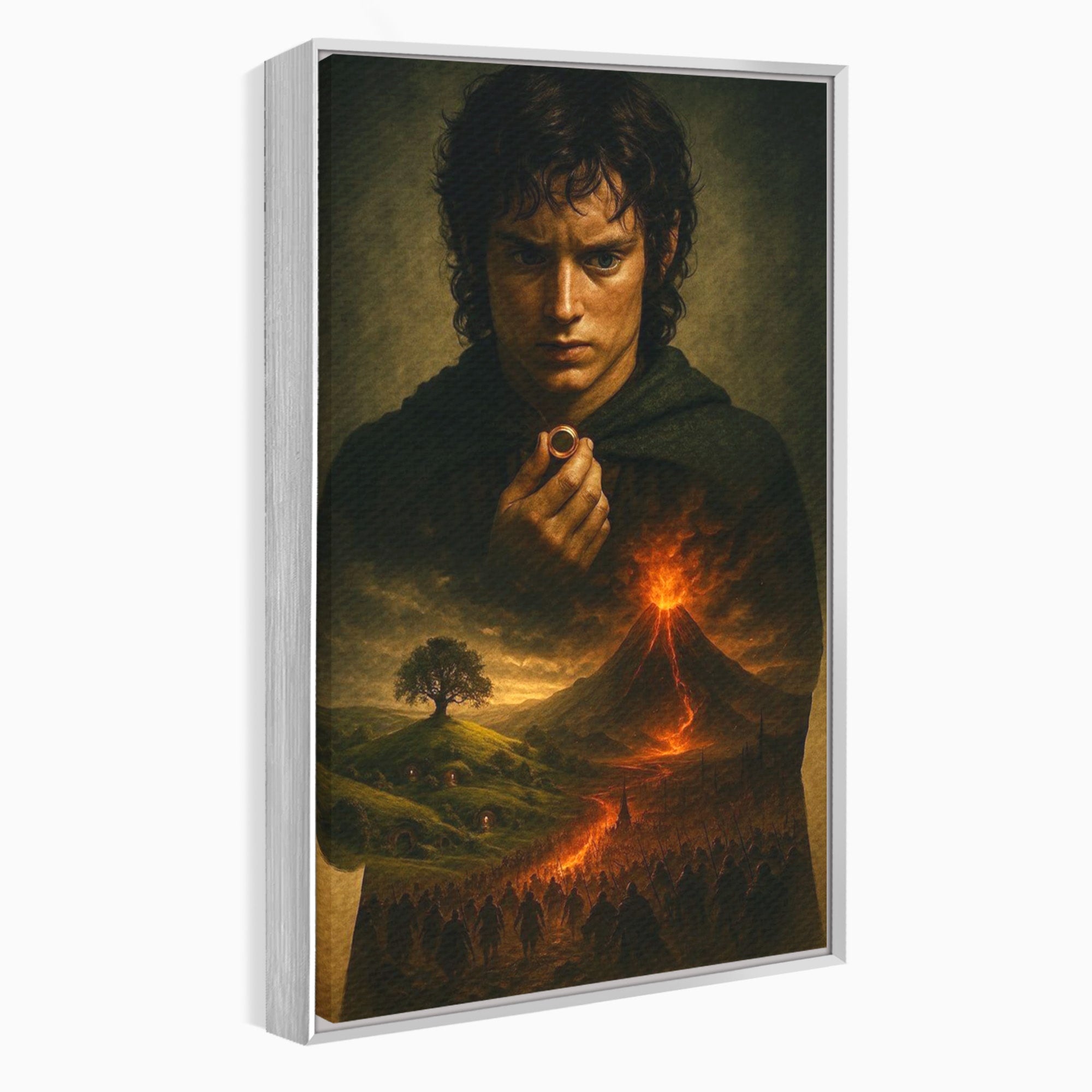 Tablou Canvas Premium LuxCanva® PI1286, Calatoria Inelului, Fantezie, Aventura, Frodo Baggins, Peisaj, Vulcan, Living, Dormitor, Culori Vibrante