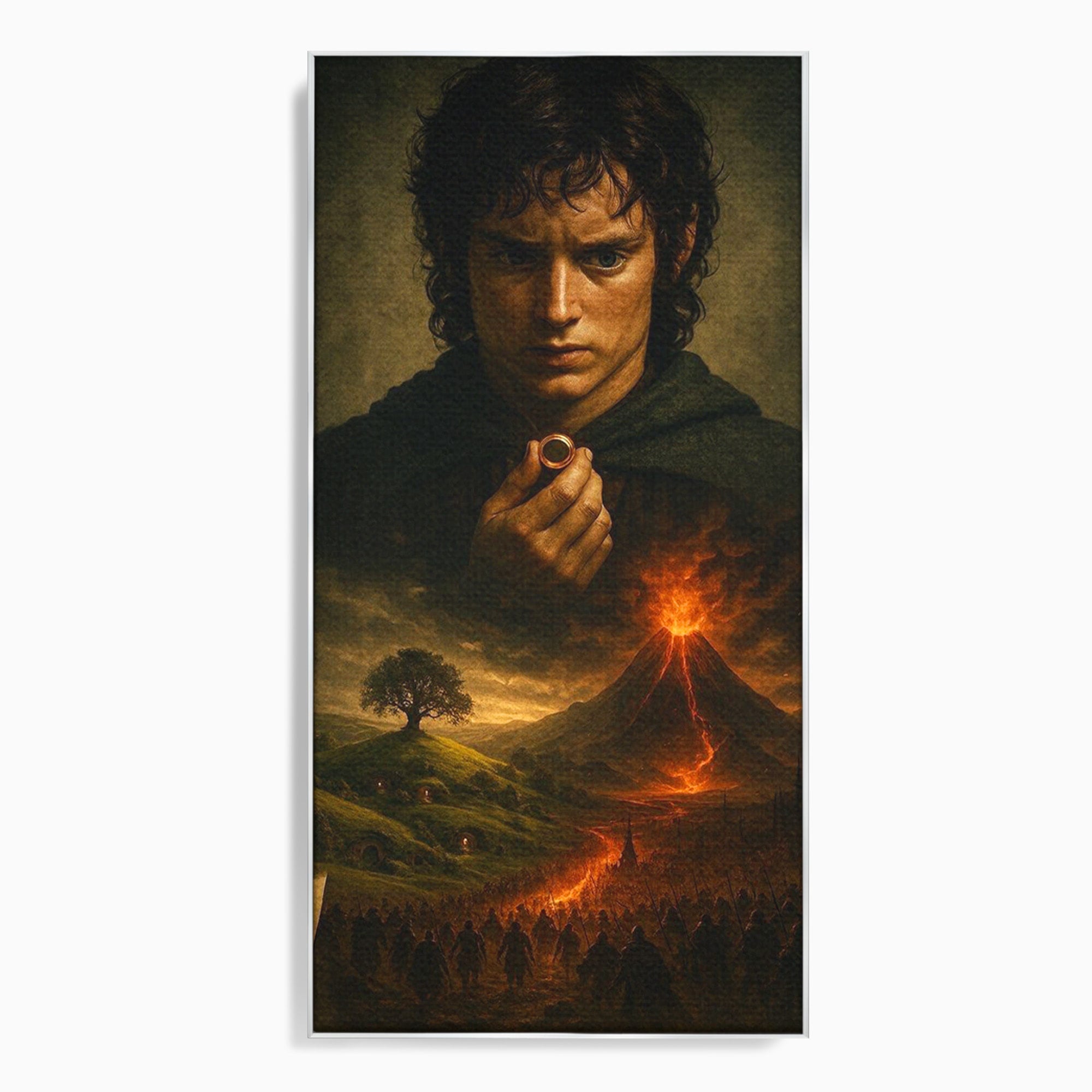 Tablou Canvas Premium LuxCanva® PI1286, Calatoria Inelului, Fantezie, Aventura, Frodo Baggins, Peisaj, Vulcan, Living, Dormitor, Culori Vibrante