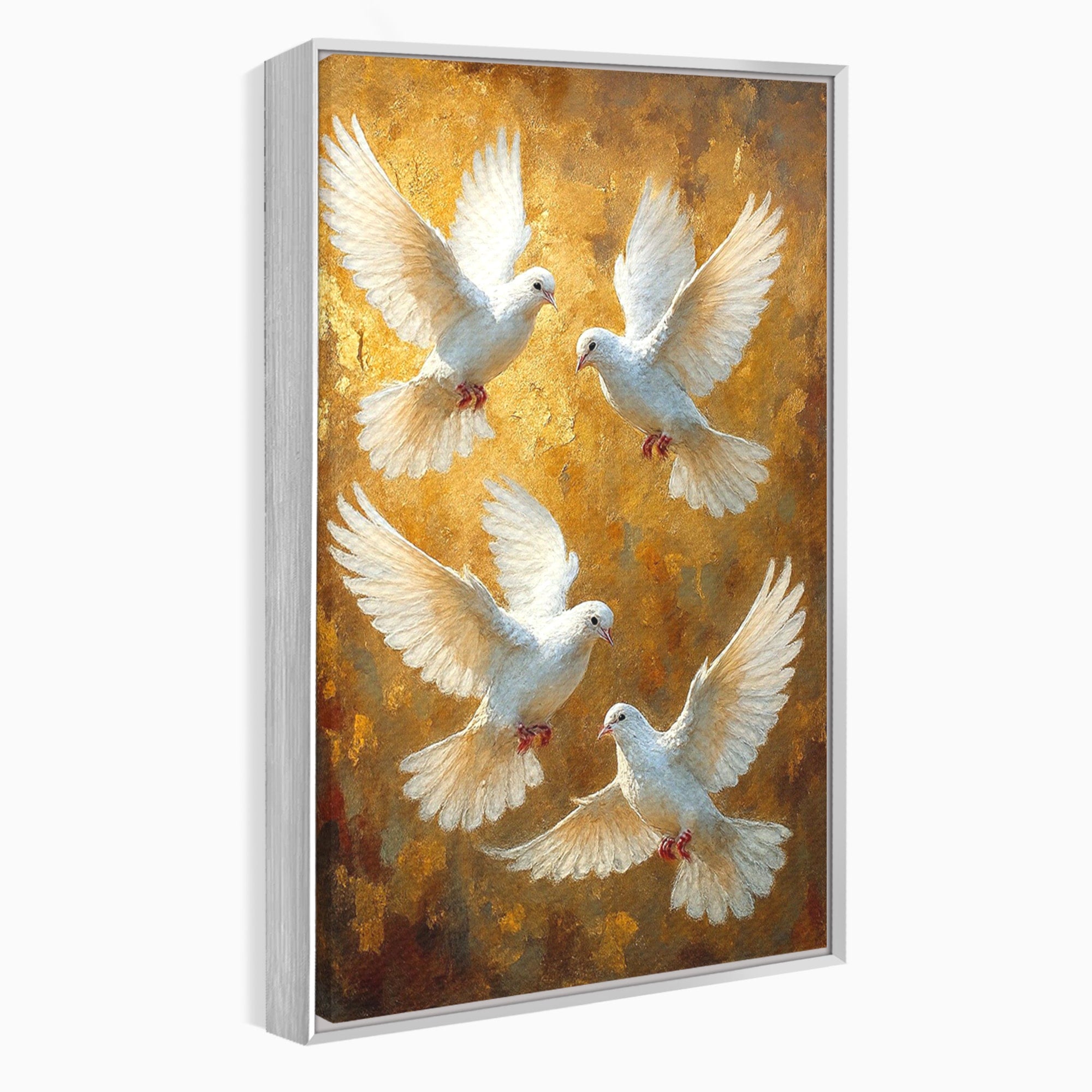 Tablou Canvas Premium LuxCanva® PI1287, Porumbei In Zbor, Cer, Aripi, Pasari, Pace, Living, Dormitor, Culori Vibrante