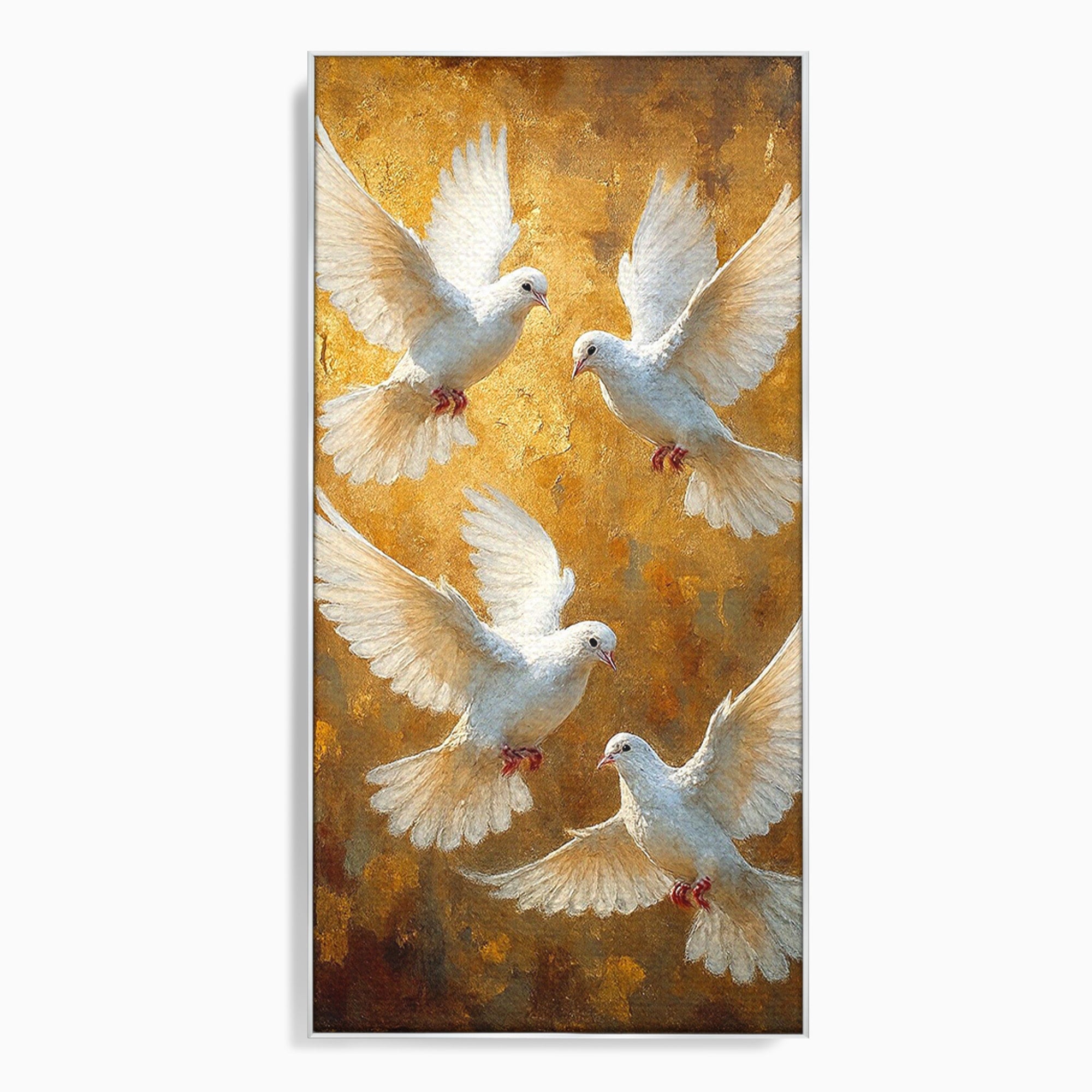 Tablou Canvas Premium LuxCanva® PI1287, Porumbei In Zbor, Cer, Aripi, Pasari, Pace, Living, Dormitor, Culori Vibrante