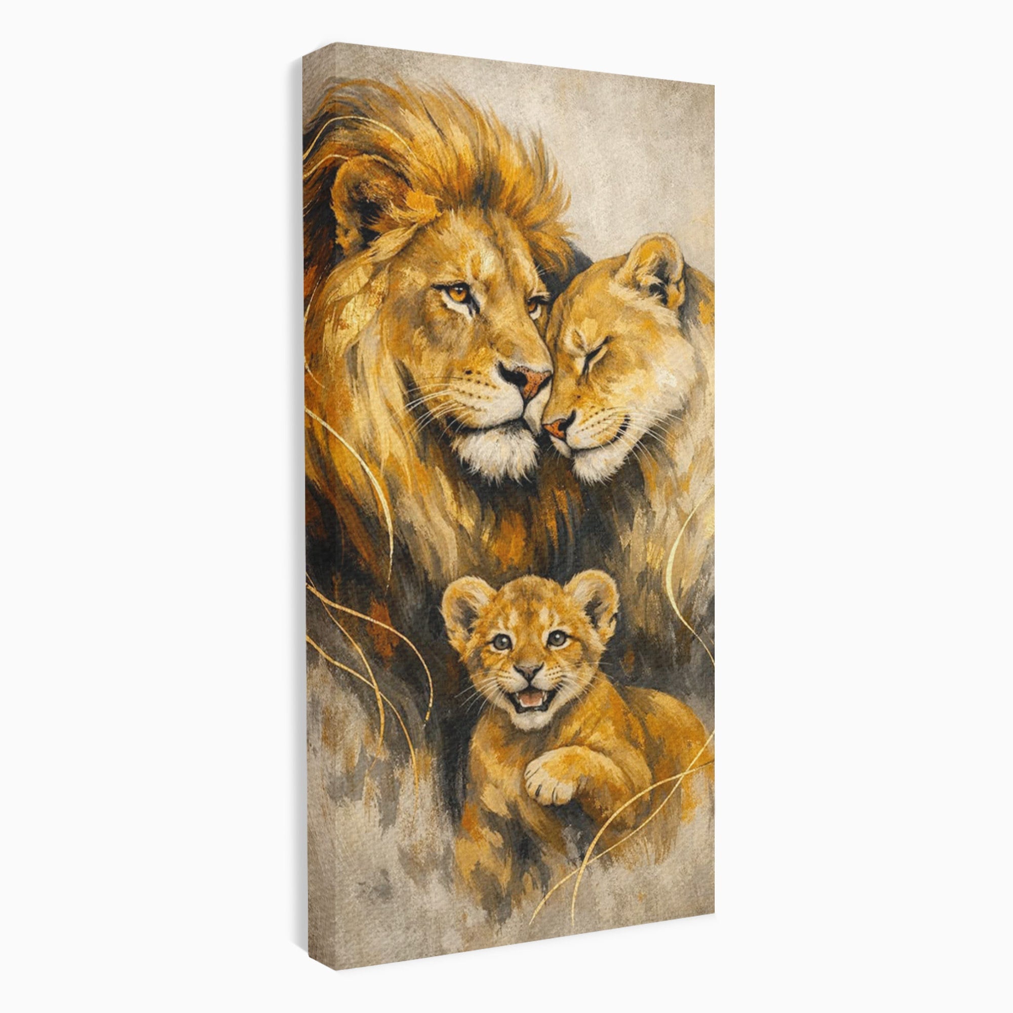 Tablou Canvas Premium LuxCanva® PI1288, Familia De Lei, Rege, Regina, Animale, Safari, Living, Culori Vibrante