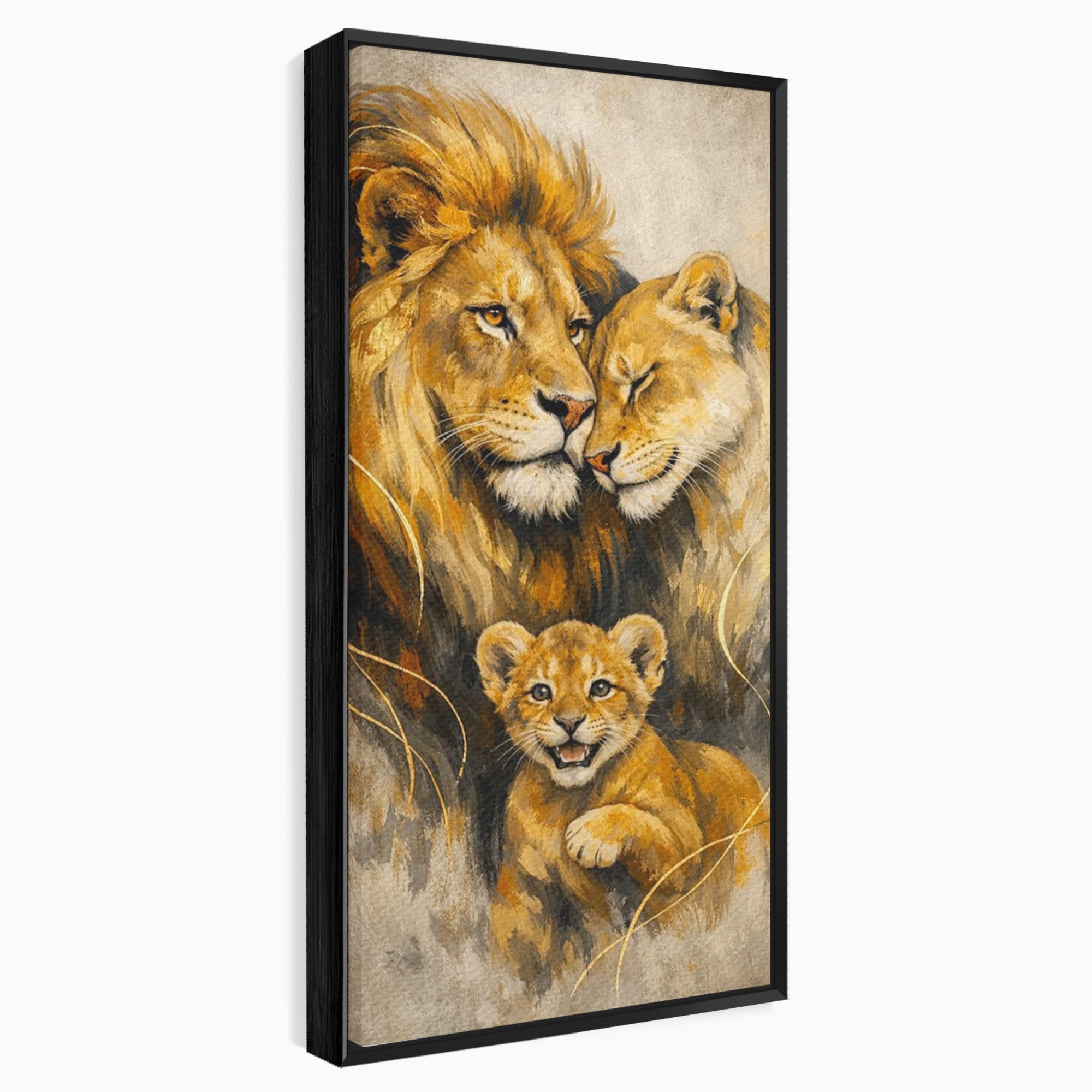 Tablou Canvas Premium LuxCanva® PI1288, Familia De Lei, Rege, Regina, Animale, Safari, Living, Culori Vibrante