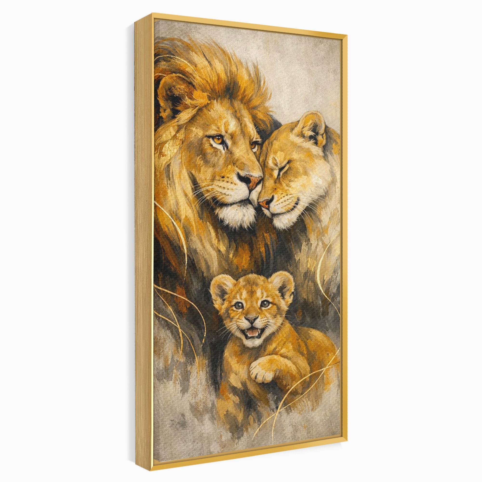 Tablou Canvas Premium LuxCanva® PI1288, Familia De Lei, Rege, Regina, Animale, Safari, Living, Culori Vibrante