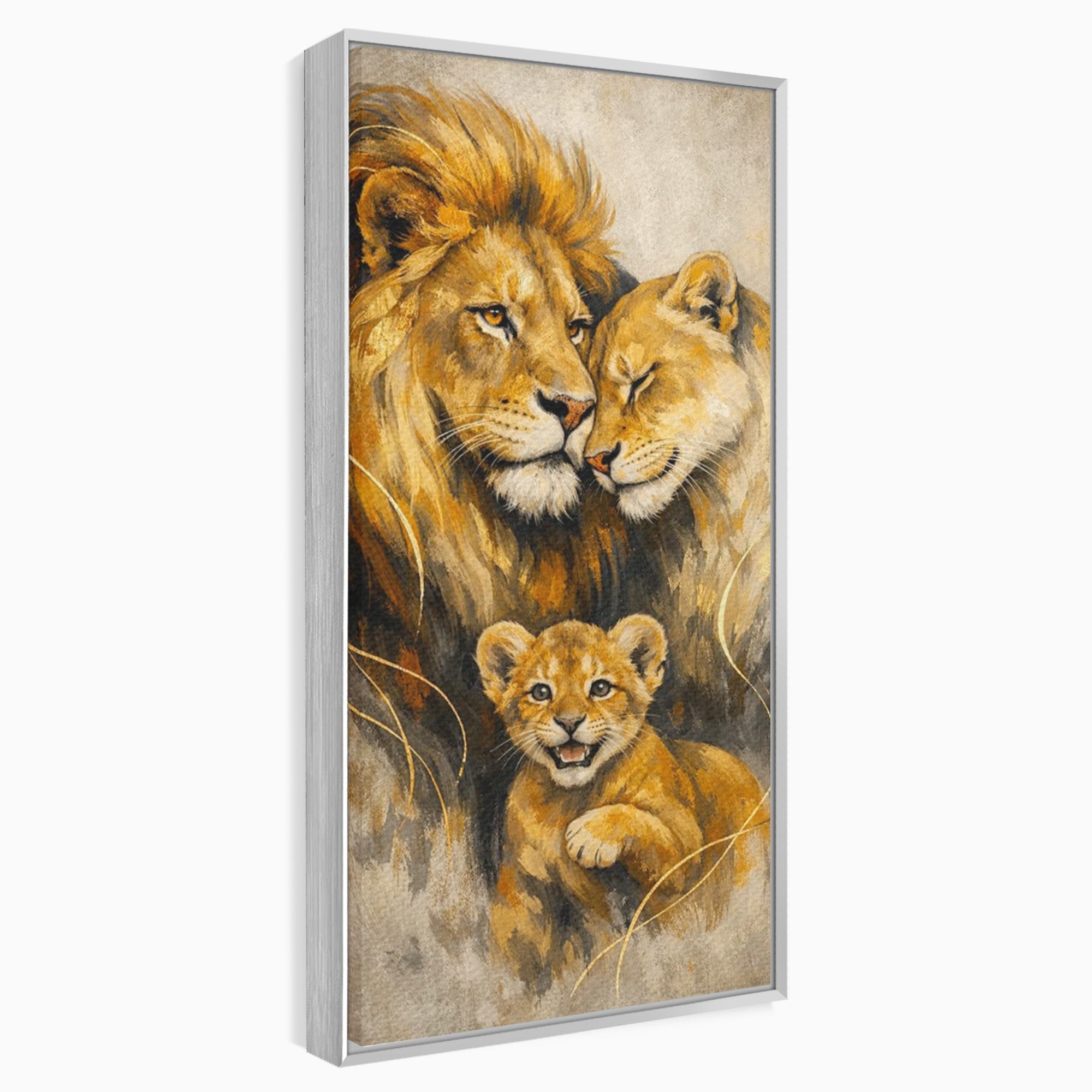 Tablou Canvas Premium LuxCanva® PI1288, Familia De Lei, Rege, Regina, Animale, Safari, Living, Culori Vibrante