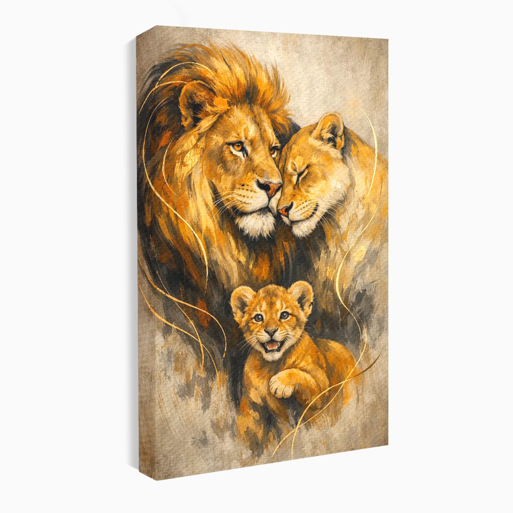 Tablou Canvas Premium LuxCanva® PI1288, Familia De Lei, Rege, Regina, Animale, Safari, Living, Culori Vibrante