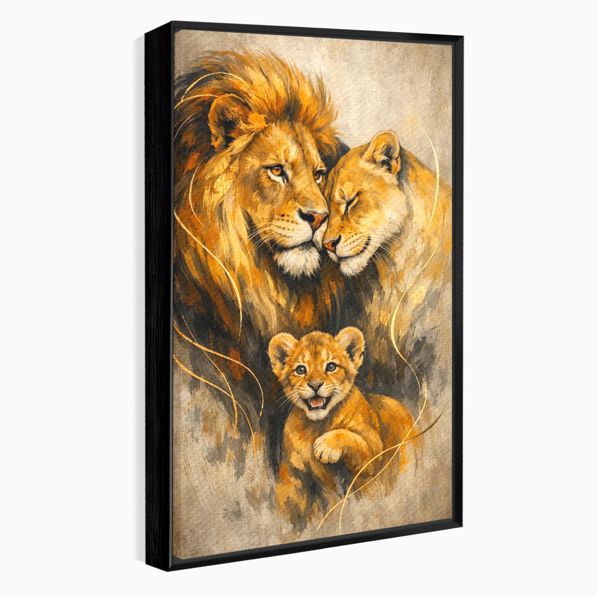 Tablou Canvas Premium LuxCanva® PI1288, Familia De Lei, Rege, Regina, Animale, Safari, Living, Culori Vibrante