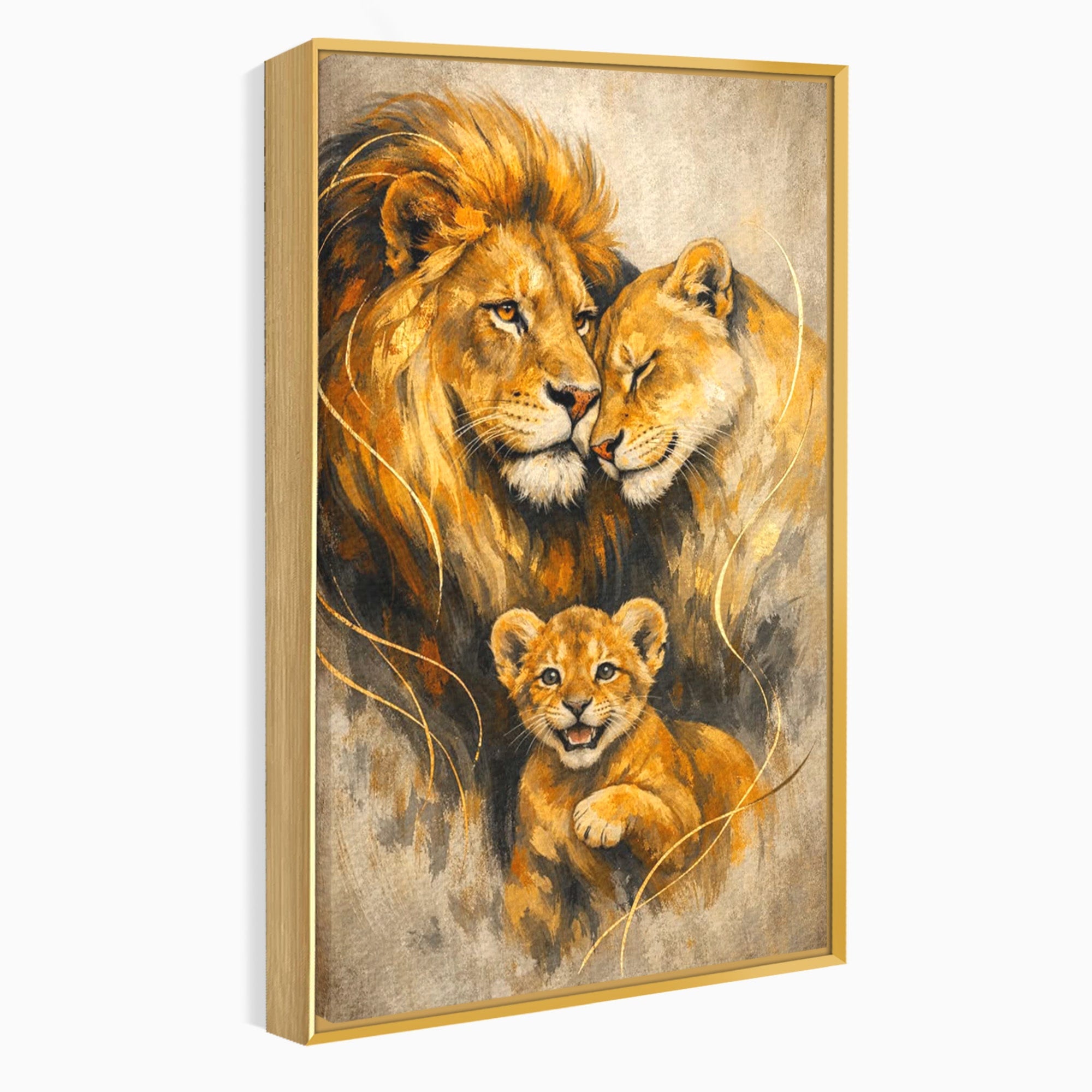 Tablou Canvas Premium LuxCanva® PI1288, Familia De Lei, Rege, Regina, Animale, Safari, Living, Culori Vibrante