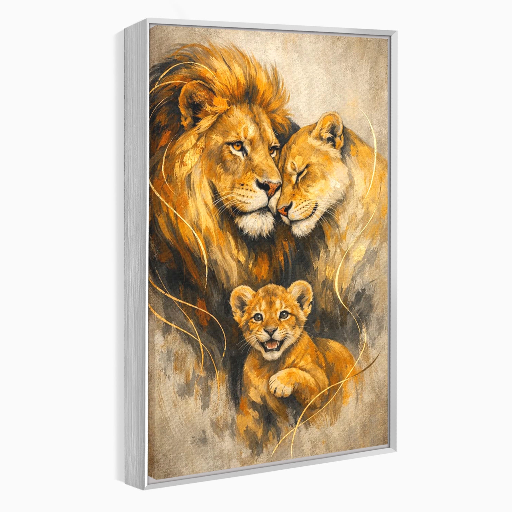 Tablou Canvas Premium LuxCanva® PI1288, Familia De Lei, Rege, Regina, Animale, Safari, Living, Culori Vibrante