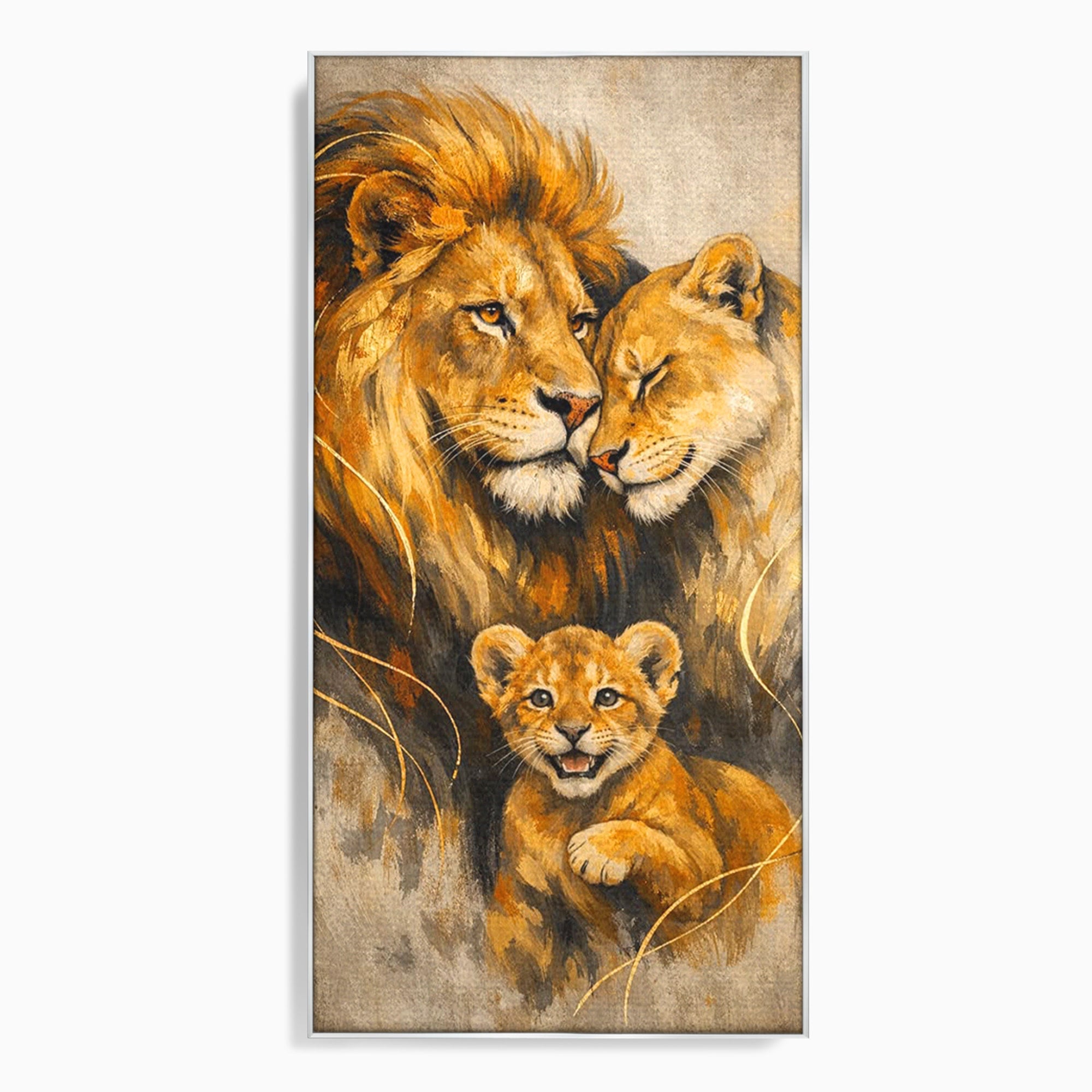 Tablou Canvas Premium LuxCanva® PI1288, Familia De Lei, Rege, Regina, Animale, Safari, Living, Culori Vibrante