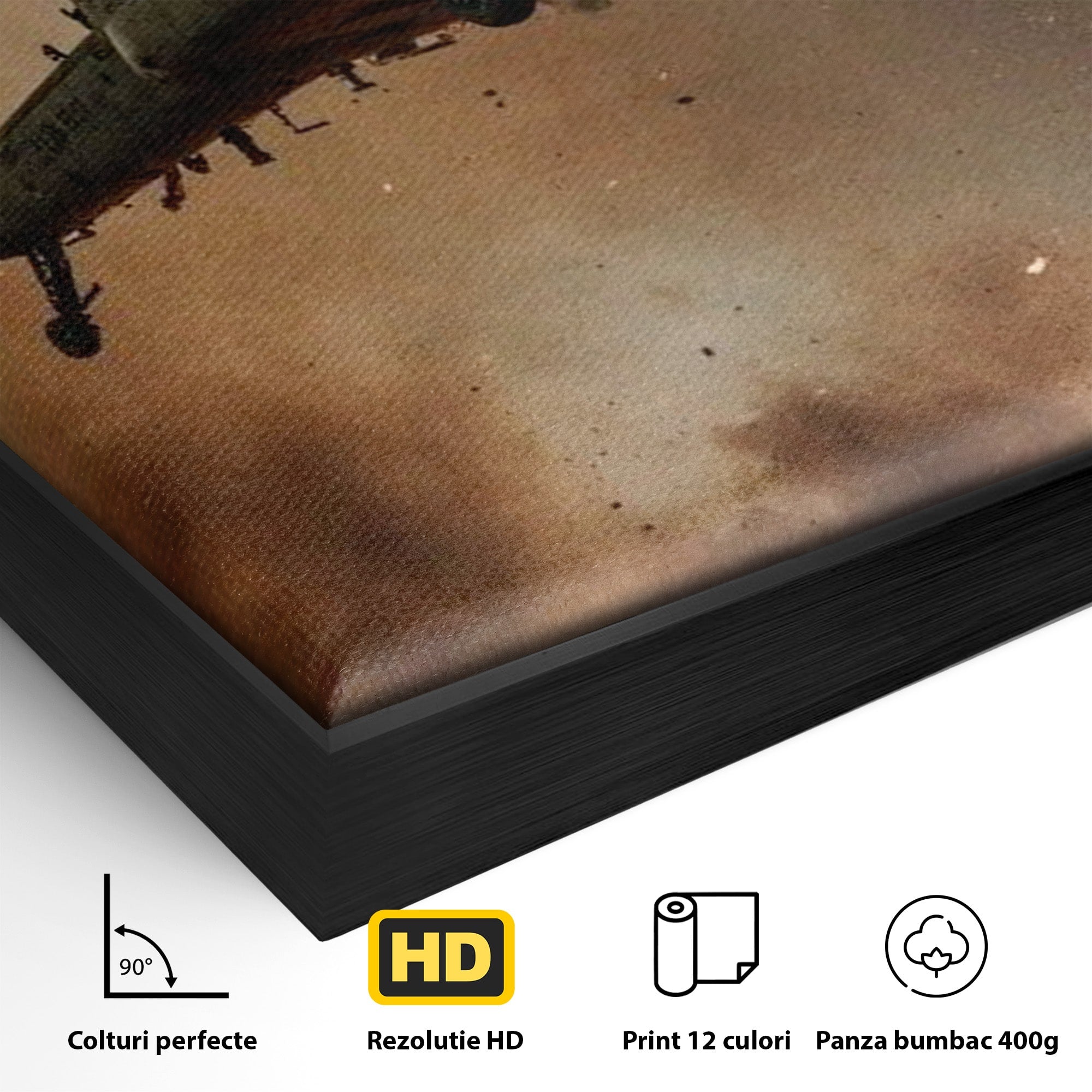 Tablou Canvas Premium LuxCanva® PI1290, Elicopter In Actiune, Foc, Actiune, Explozie, Cer, Dramatic, Living, Culori Vibrante