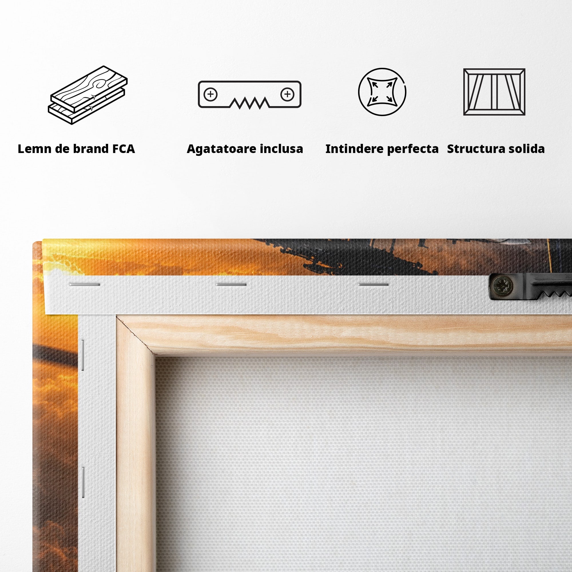 Tablou Canvas Premium LuxCanva® PI1291, Elicopter In Apus, Elice, Cer, Apus, Aventura, Dormitor, Culori Vibrante