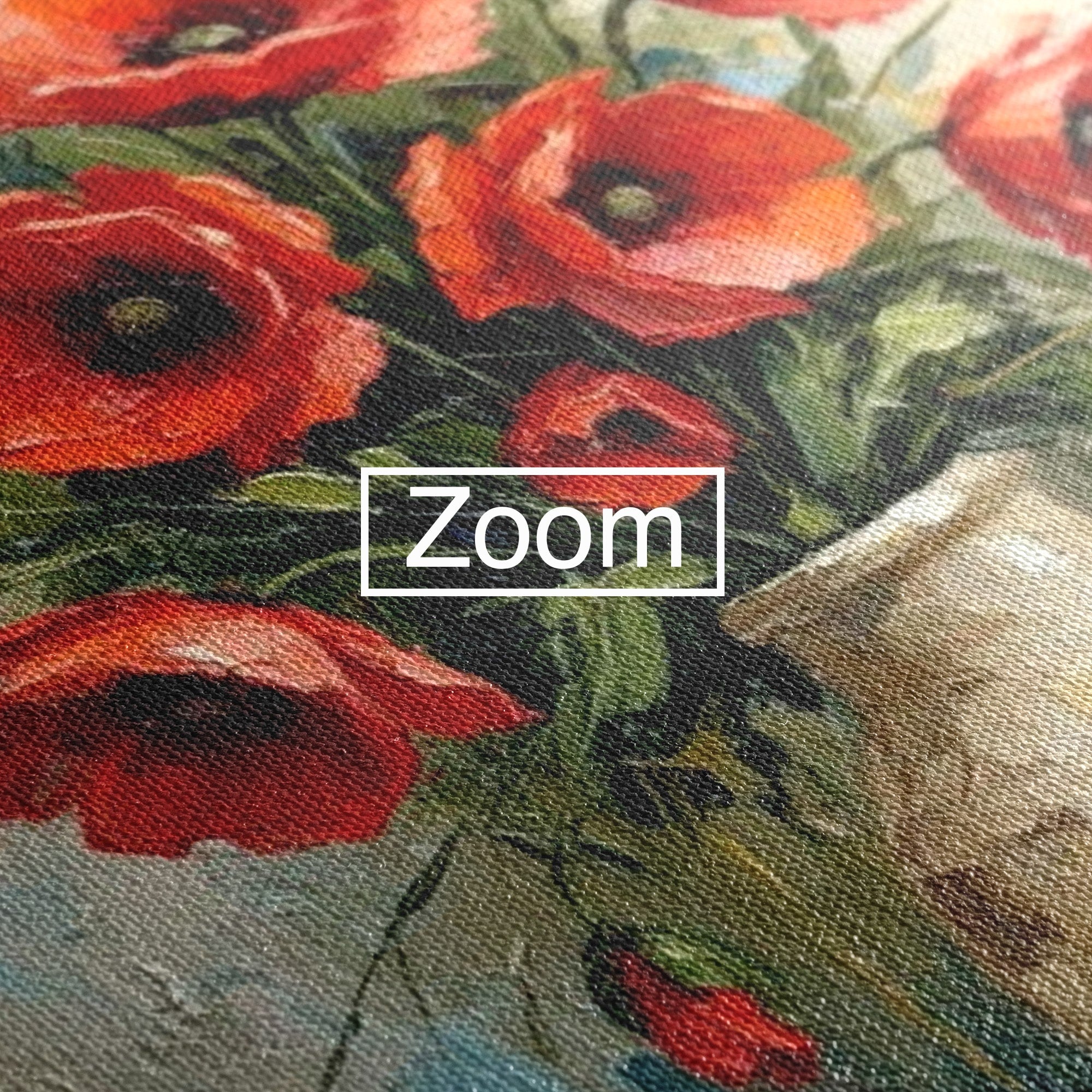 Tablou Canvas Premium LuxCanva® PI1296, Vaza Cu Maci Rosii, Planta, Flori, Vaza, Living, Dormitor, Culori Vibrante