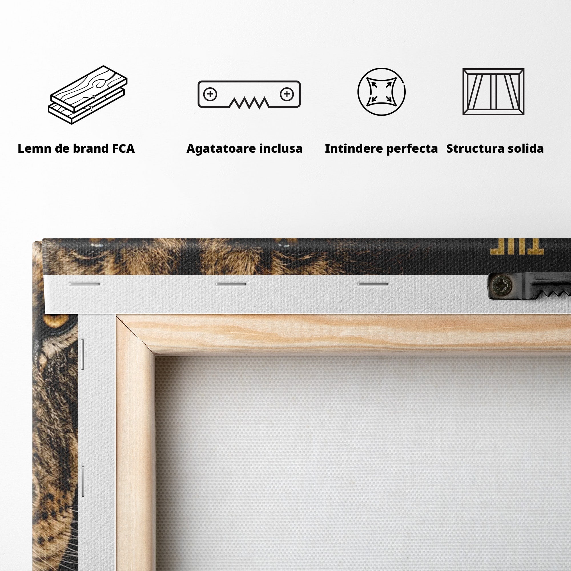 Tablou Canvas Premium LuxCanva® PI1297, Regele Leu, Coama, Animal, Putere, Motivational, Birou, Culori Vibrante