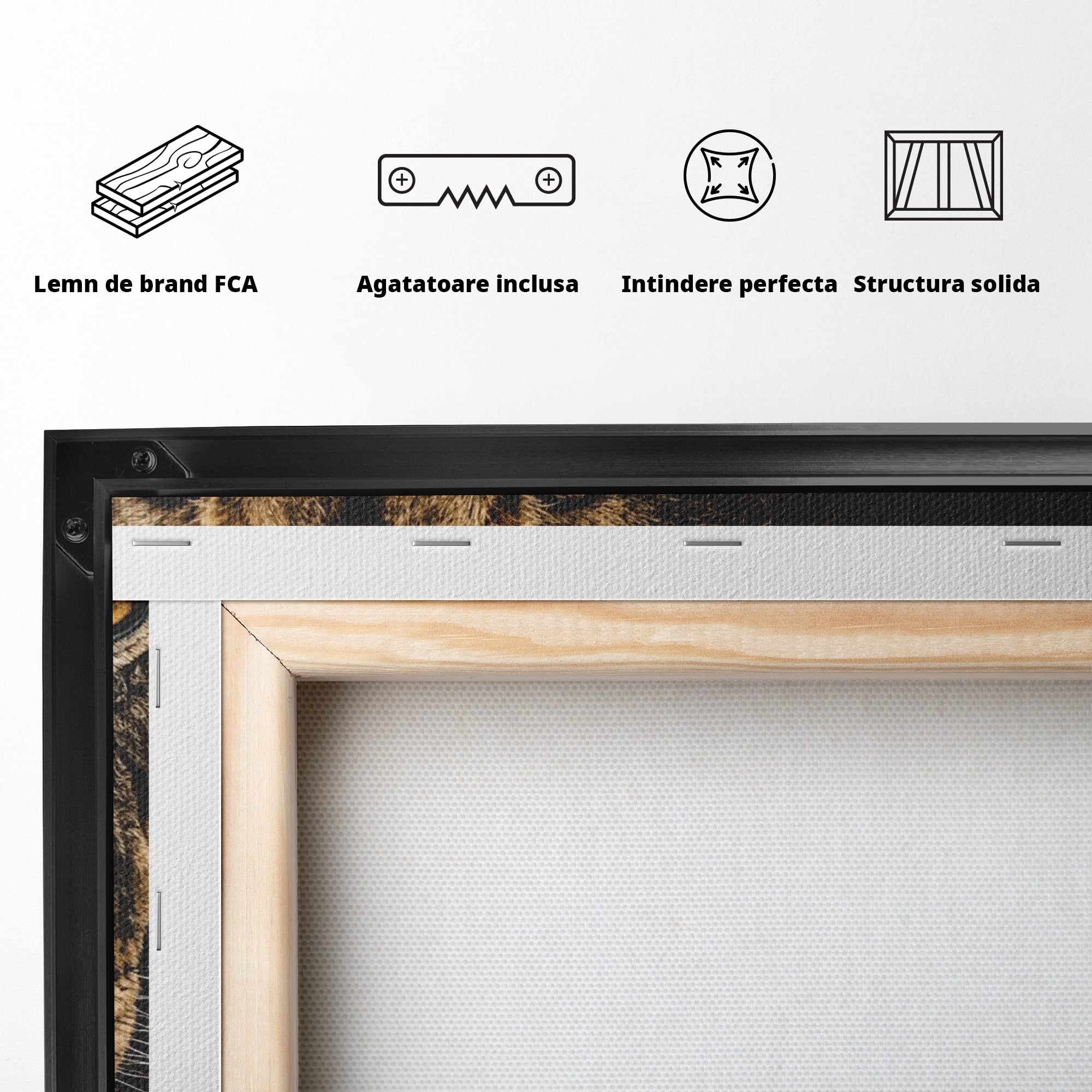 Tablou Canvas Premium LuxCanva® PI1297, Regele Leu, Coama, Animal, Putere, Motivational, Birou, Culori Vibrante
